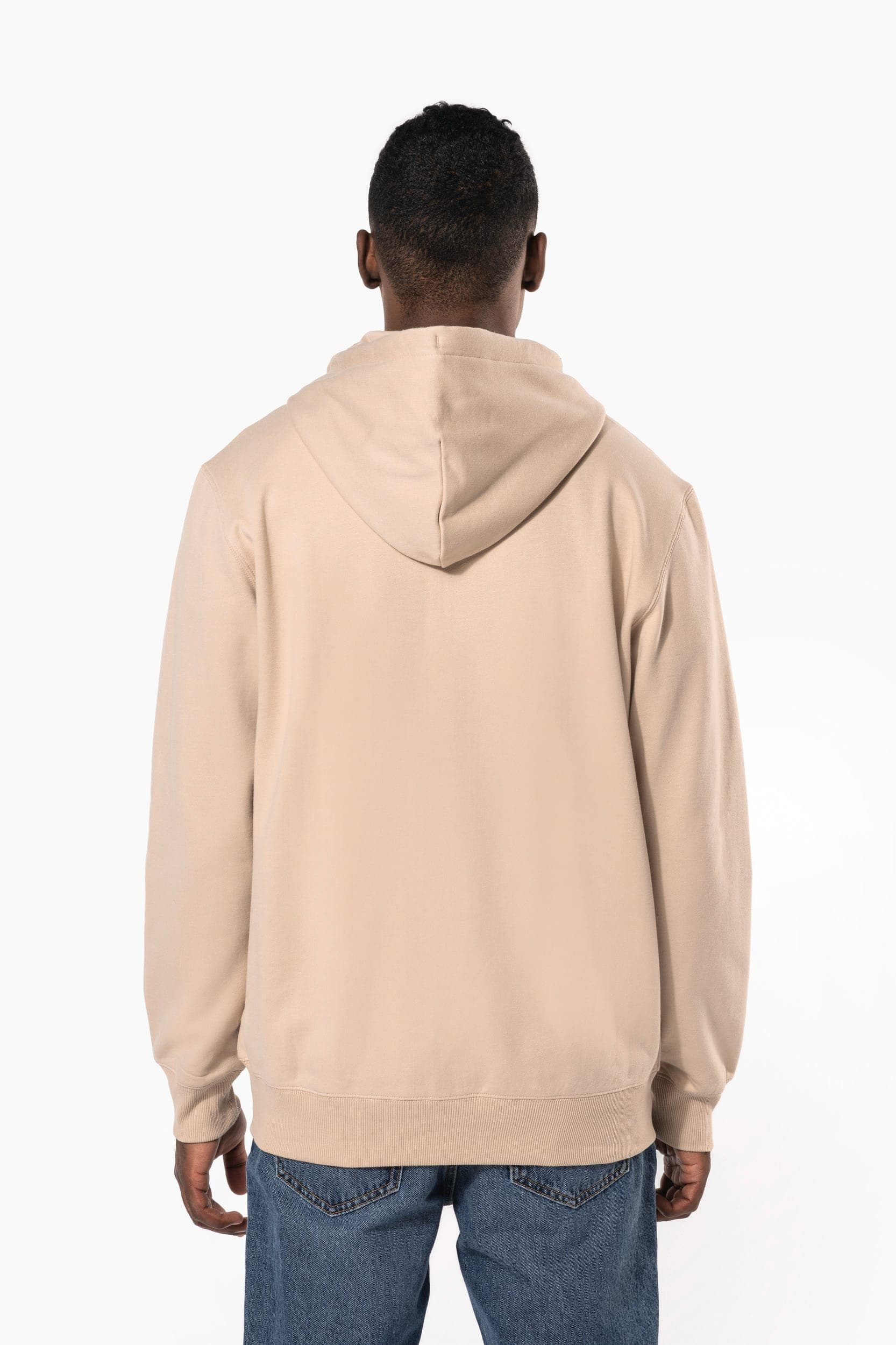 Sweat-shirt recyclé zippé à capuche unisexe en situation