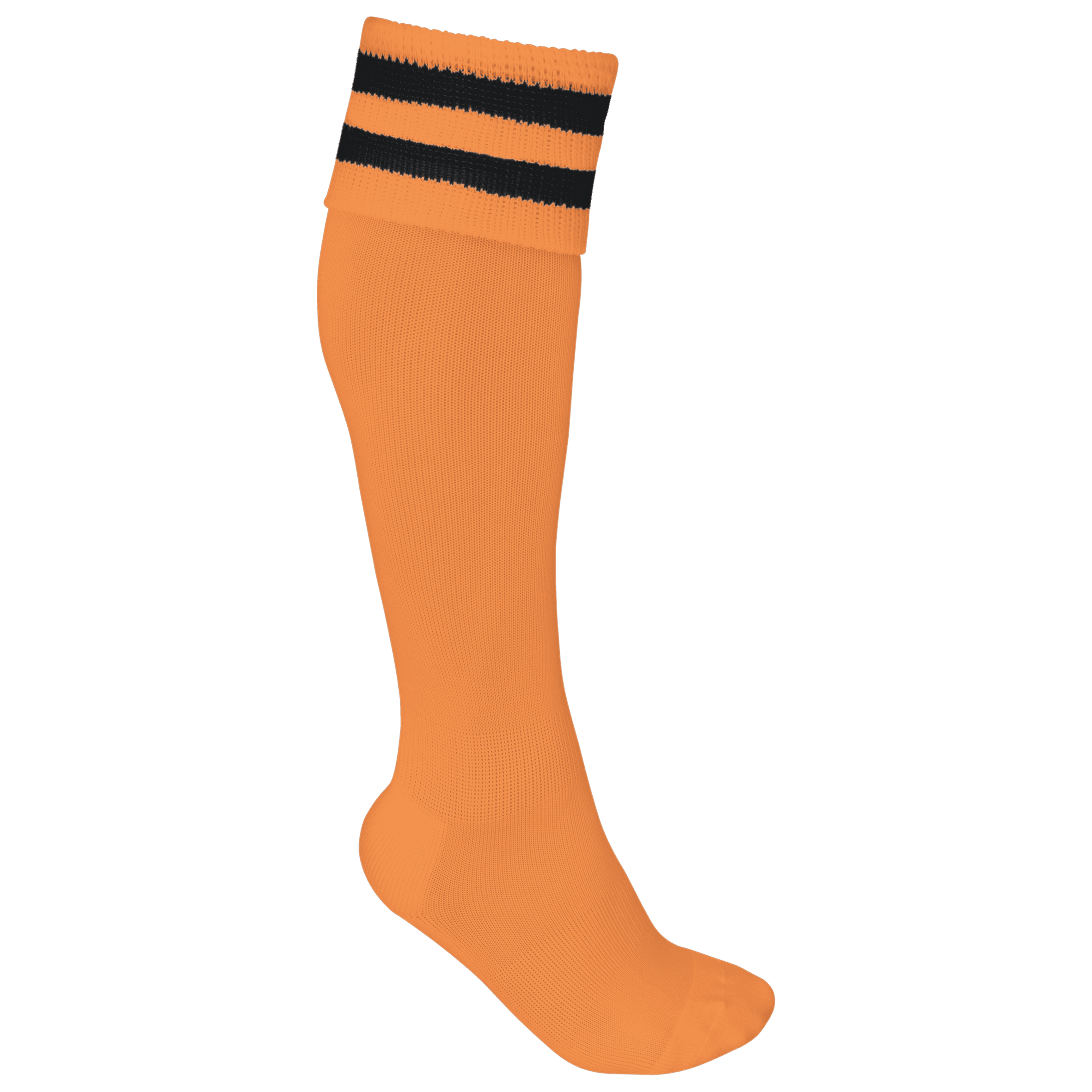 Chaussettes de sport rayées unisexe coloris Orange soleil / Noir