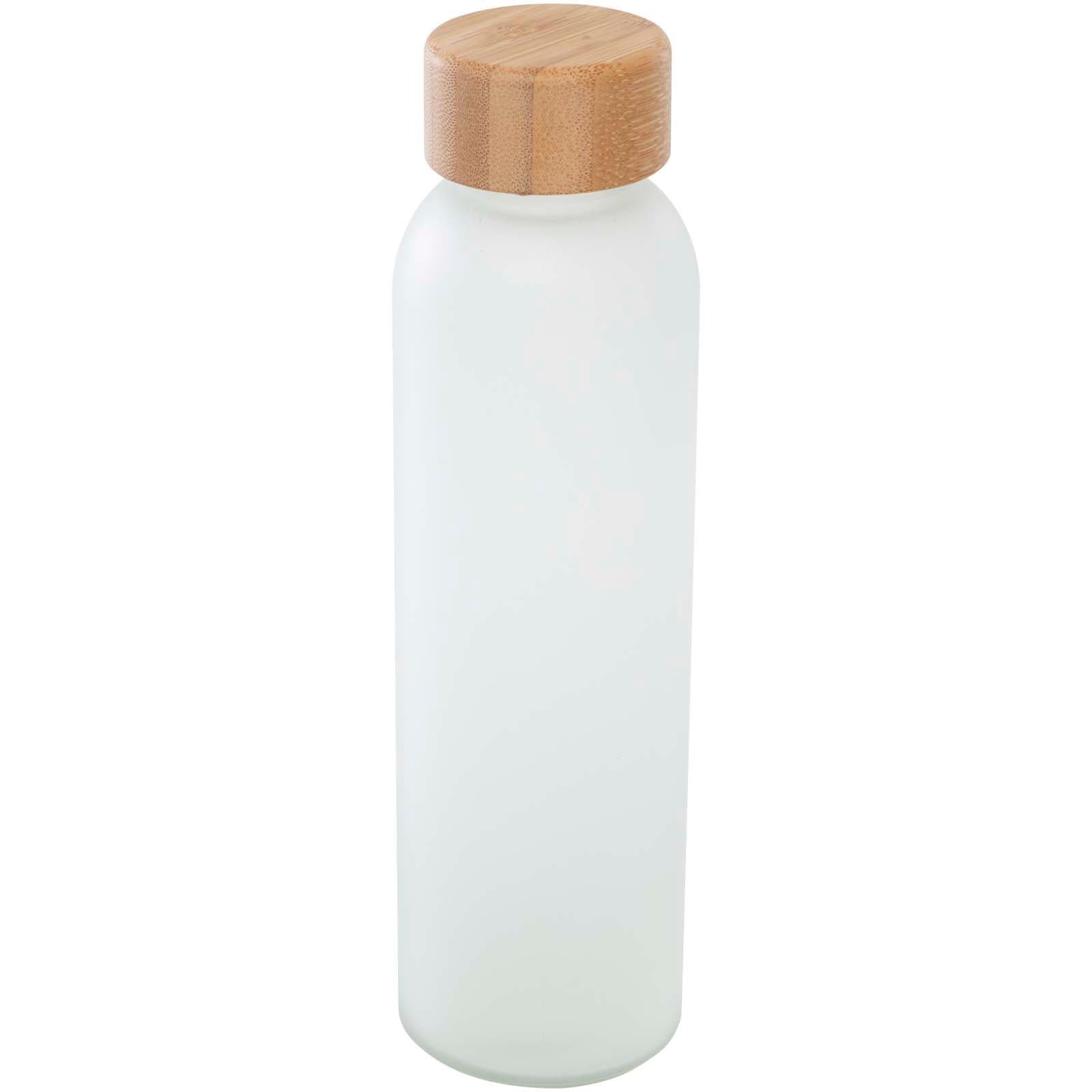 Bouteille en verre sodocalcique mat Lume de 500 ml avec couvercle en bambou   coloris Blanc