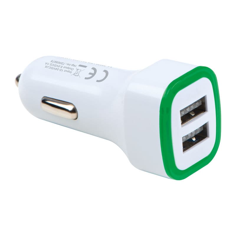 Adaptateur de charge USB pour voiture « Fruit » coloris Vert