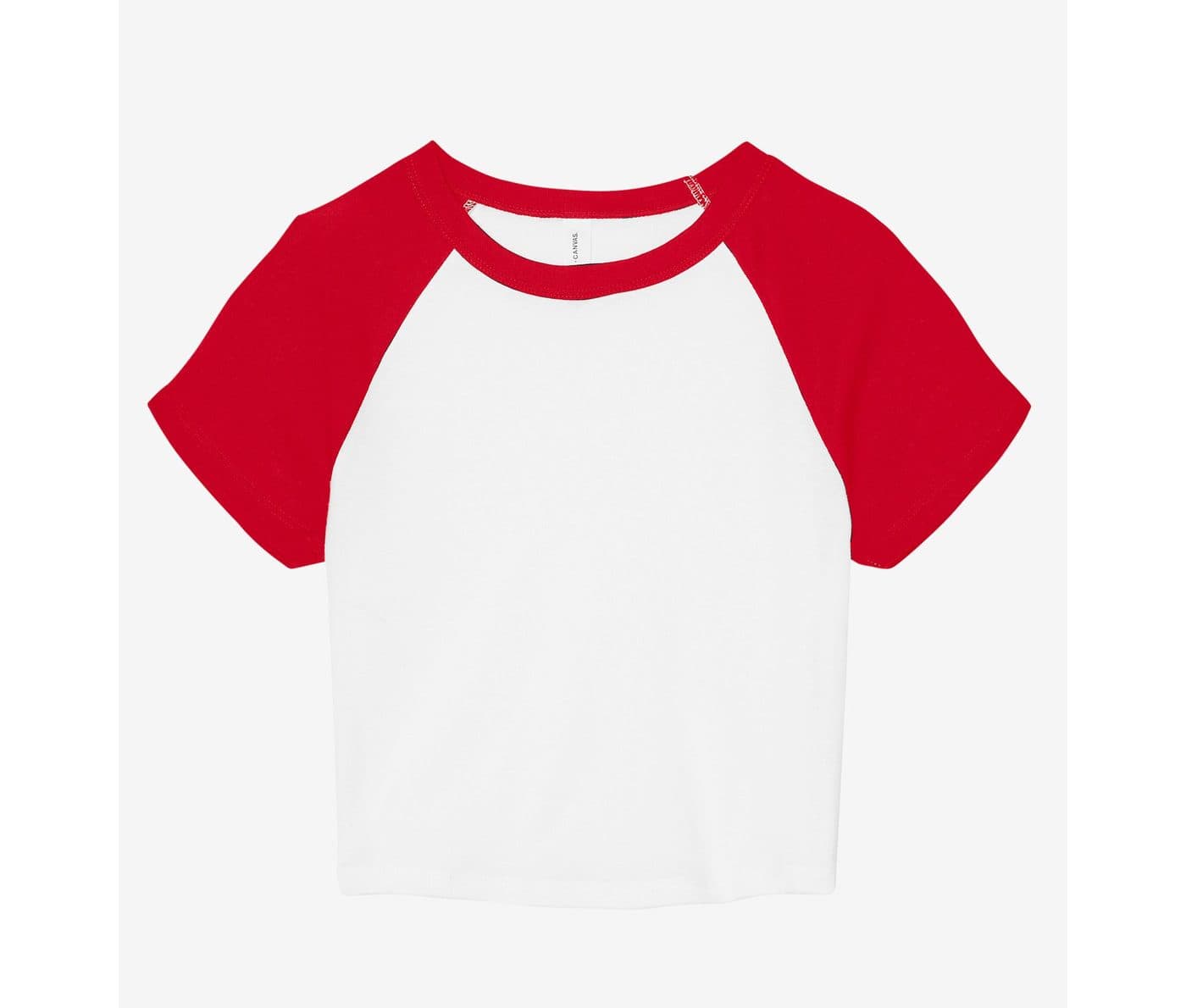 WOMEN'S MICRO RIB RAGLAN BABY TEE coloris Blanc / Rouge