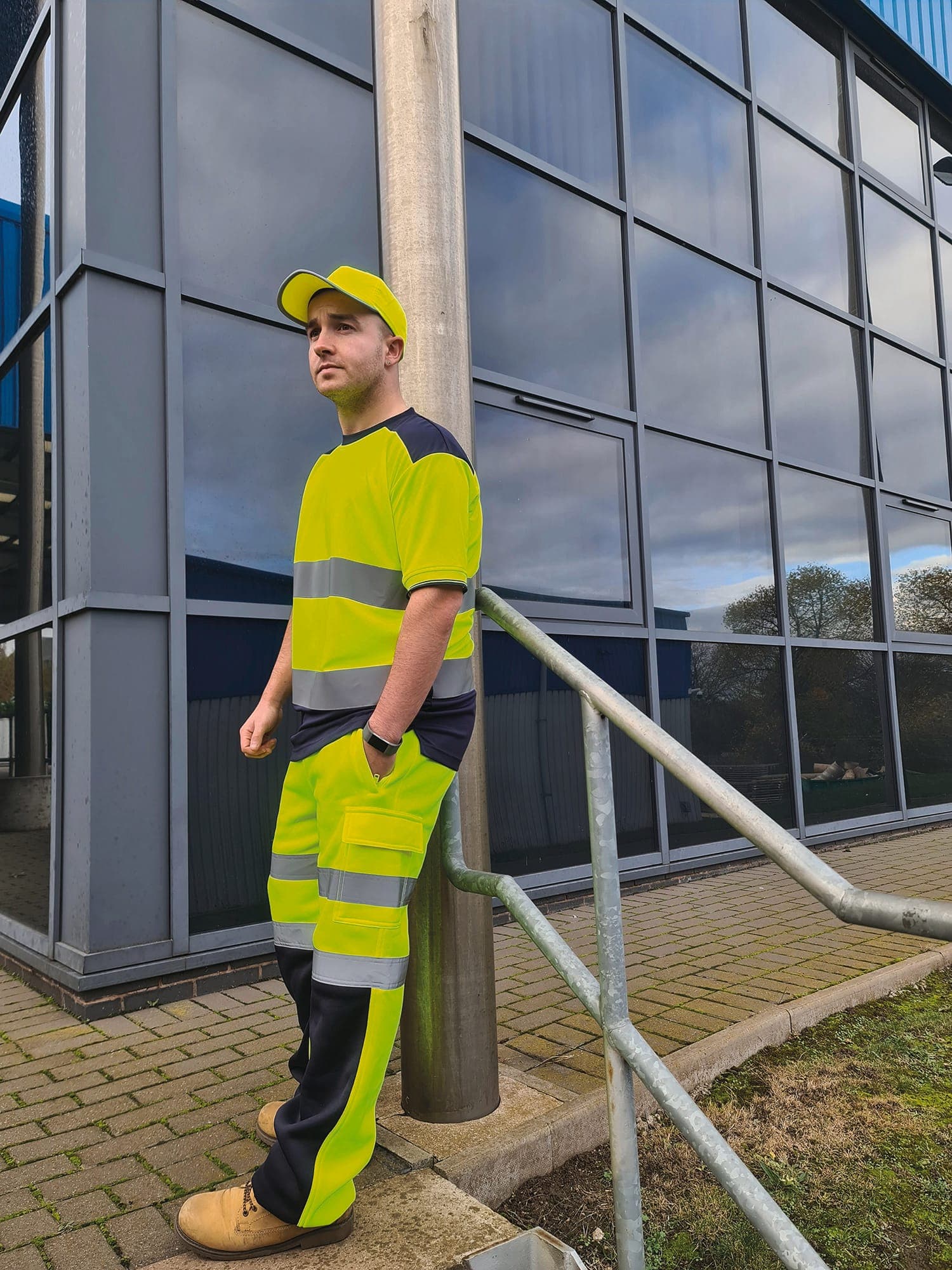 T-shirt bicolore Hi-vis en situation