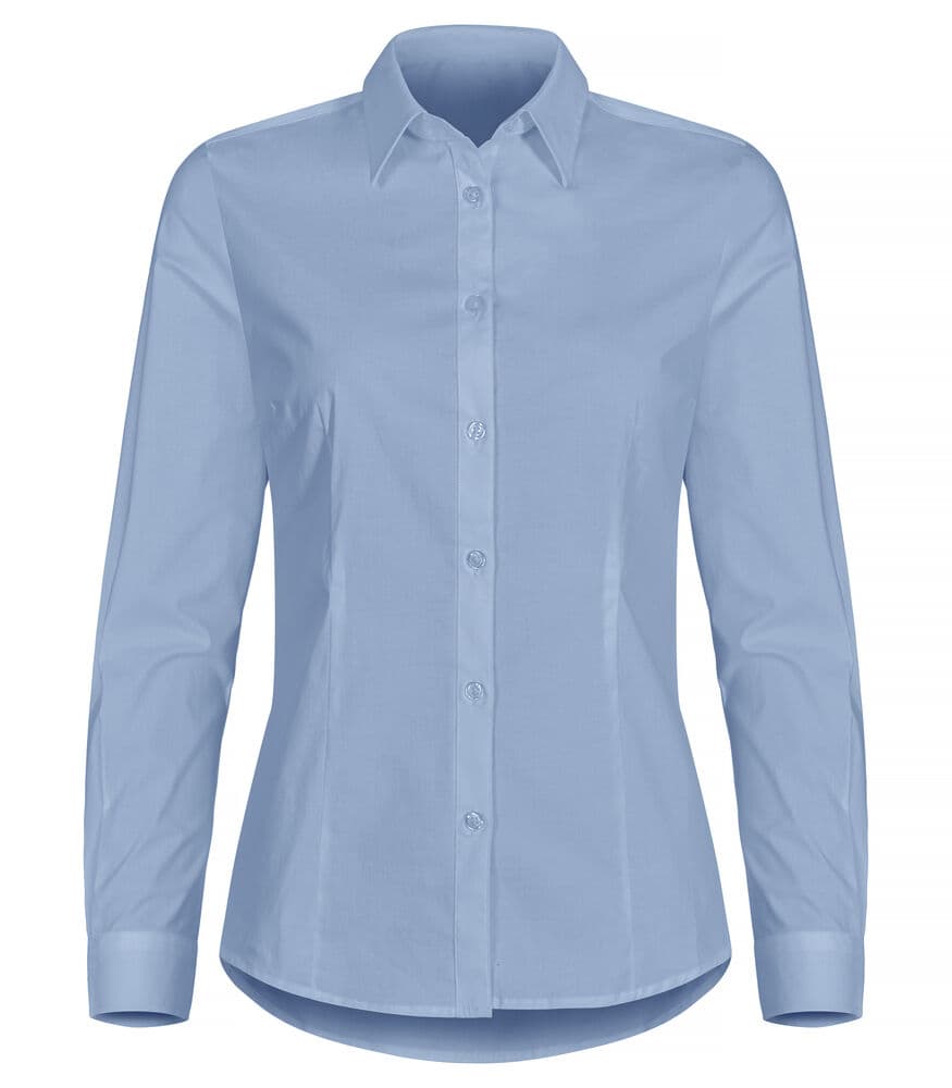 Clique Stretch Shirt L/S Women coloris Bleu clair