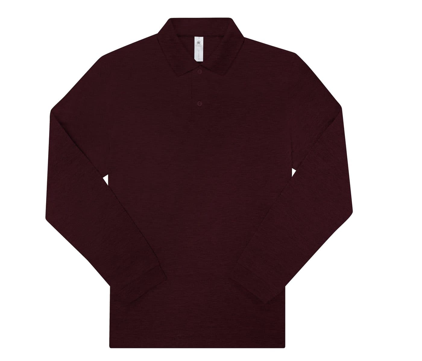 B&C MY POLO 210 LSL coloris Bordeaux chiné