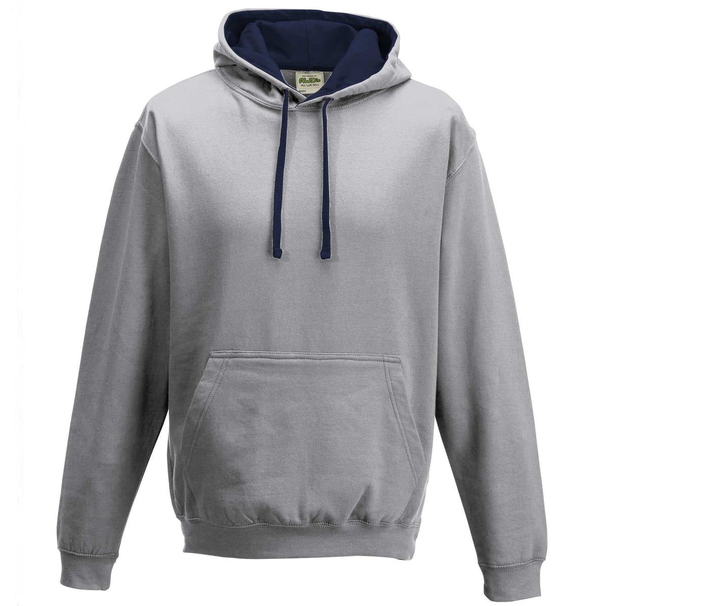 VARSITY HOODIE coloris Gris chiné / Bleu marine
