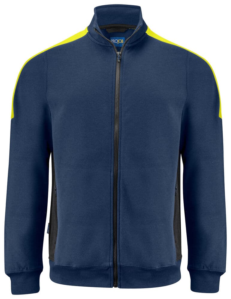 2129 SWEAT FERMETURE coloris Jaune / Marine