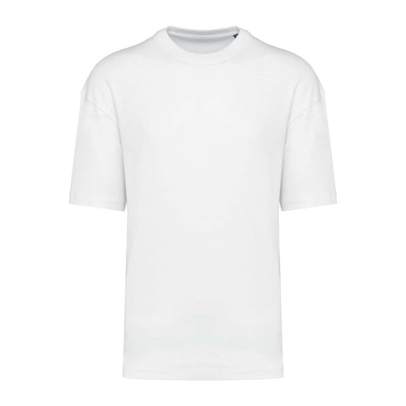 Oversized Short Sleeve Unisex T-Shirt coloris Blanc