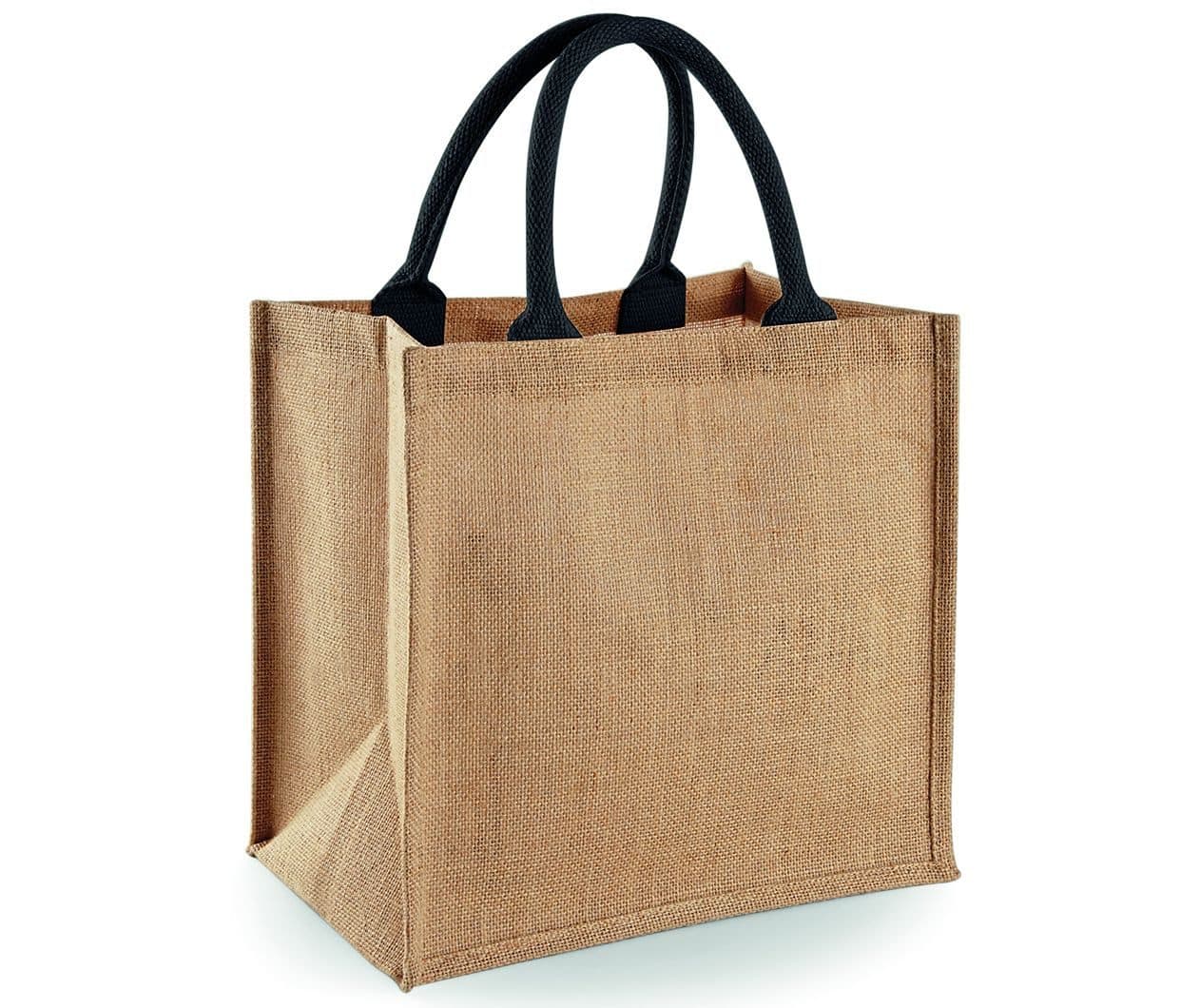 JUTE MIDI TOTE coloris Naturel / Noir