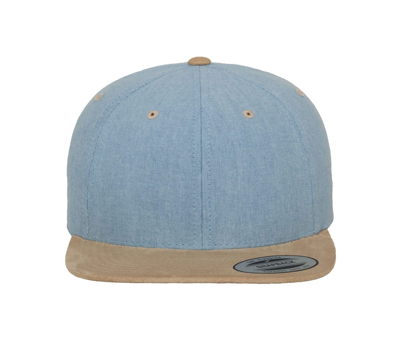 CHAMBRAY-SUEDE SNAPBACK coloris Bleu / Beige