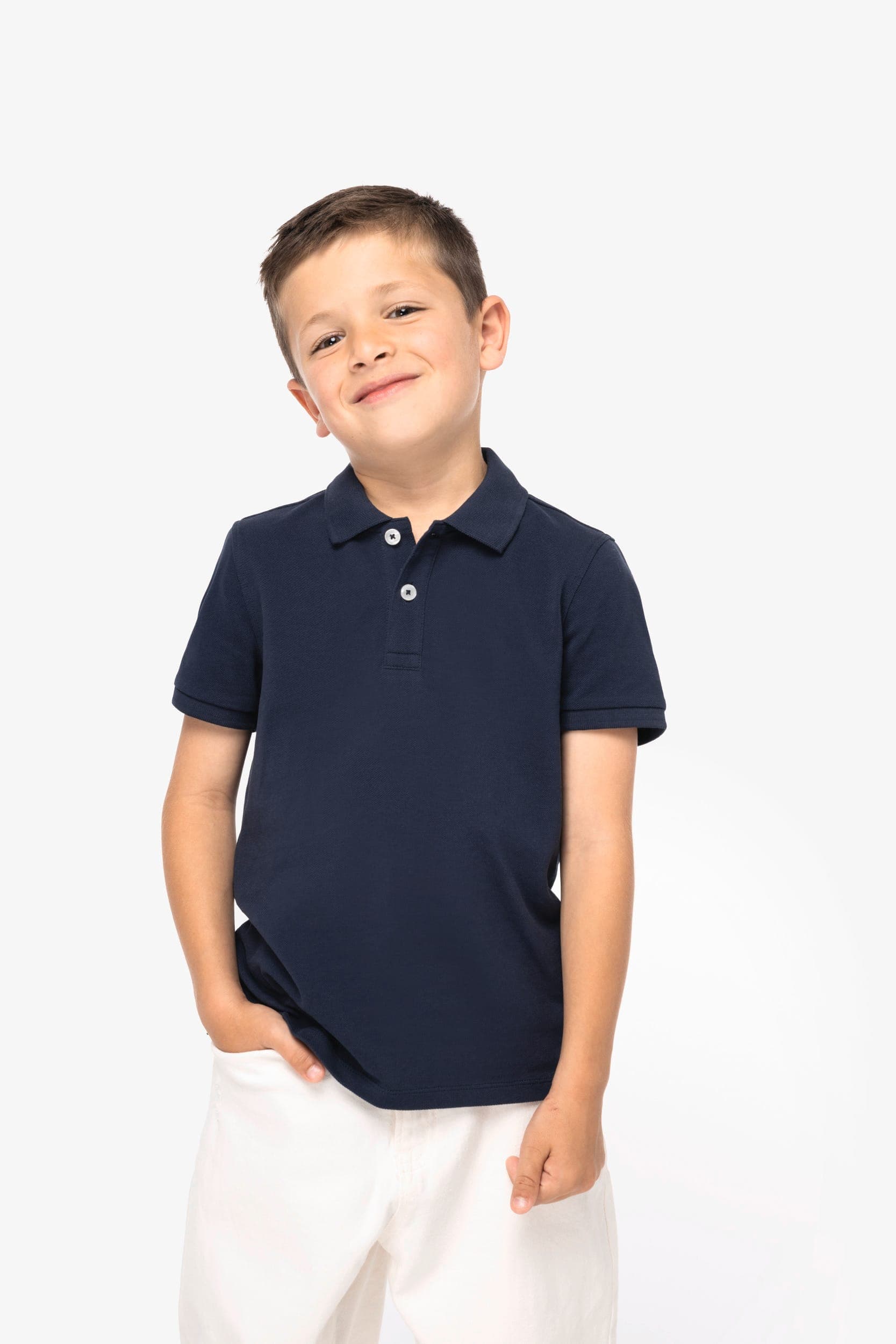Polo écoresponsable maille piquée enfant en situation