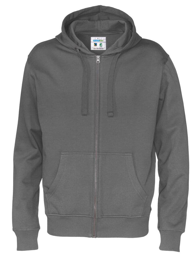 HOODIE FERMETURE COMPLÈTE HOMME - CERTIFIÉ GOTS coloris Anthracite