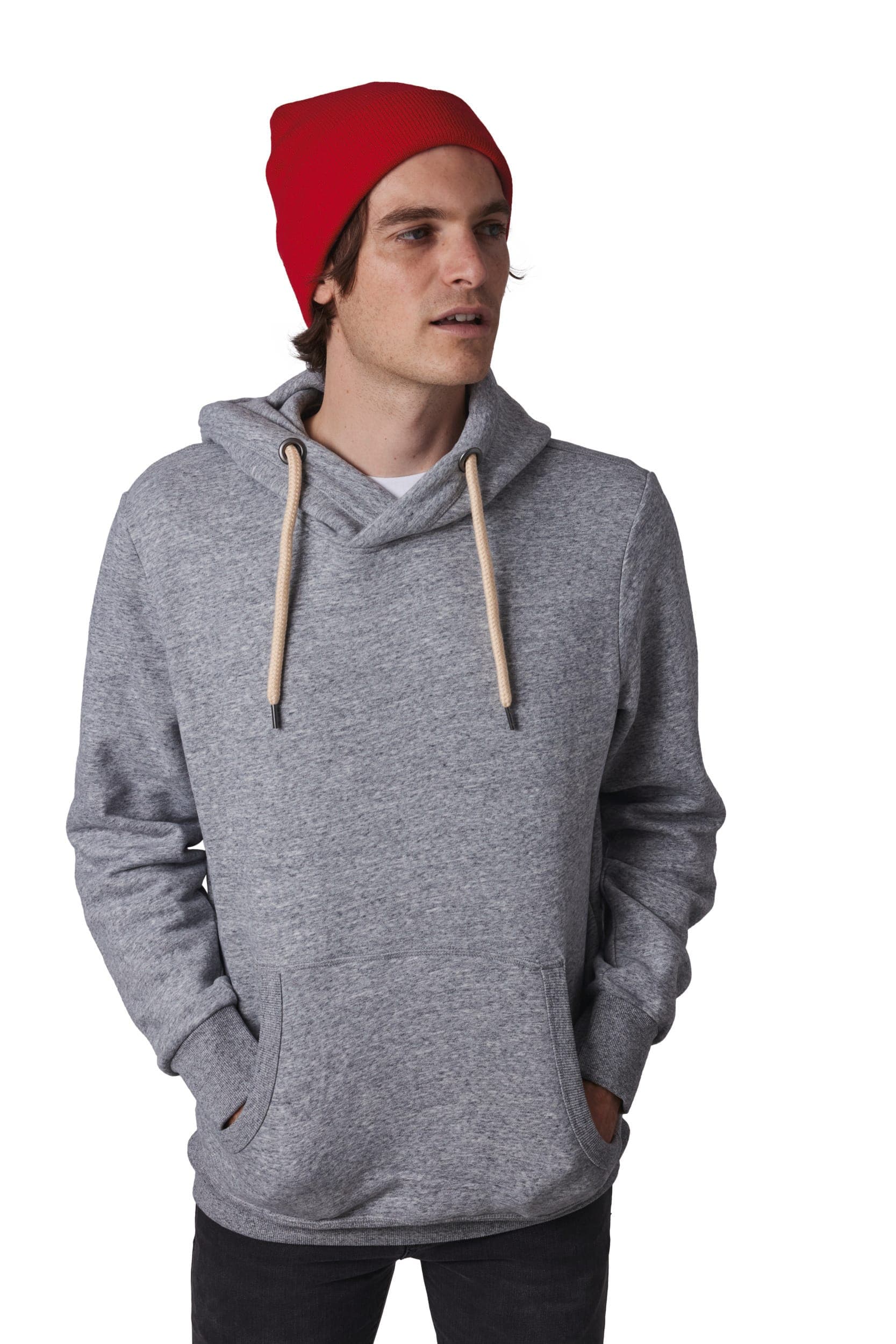 Bonnet recyclé avec revers tricoté en situation