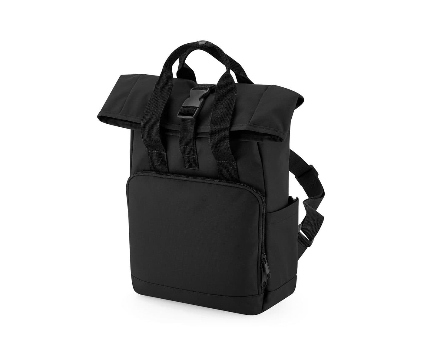 RECYCLED MINI TWIN HANDLE ROLL-TOP LAPTOP BACKPACK coloris Noir