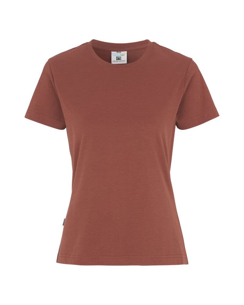 T-SHIRT FEMME - CERTIFIÉ GOTS coloris Rouge rouille