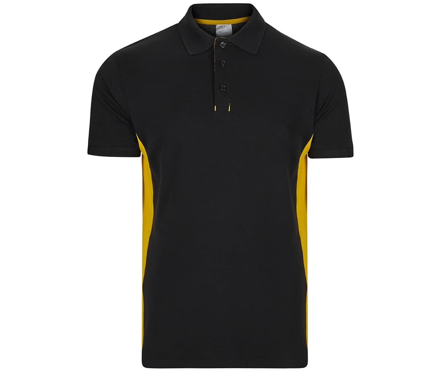 POLO BICOLORE MANCHES COURTES coloris Noir / Jaune