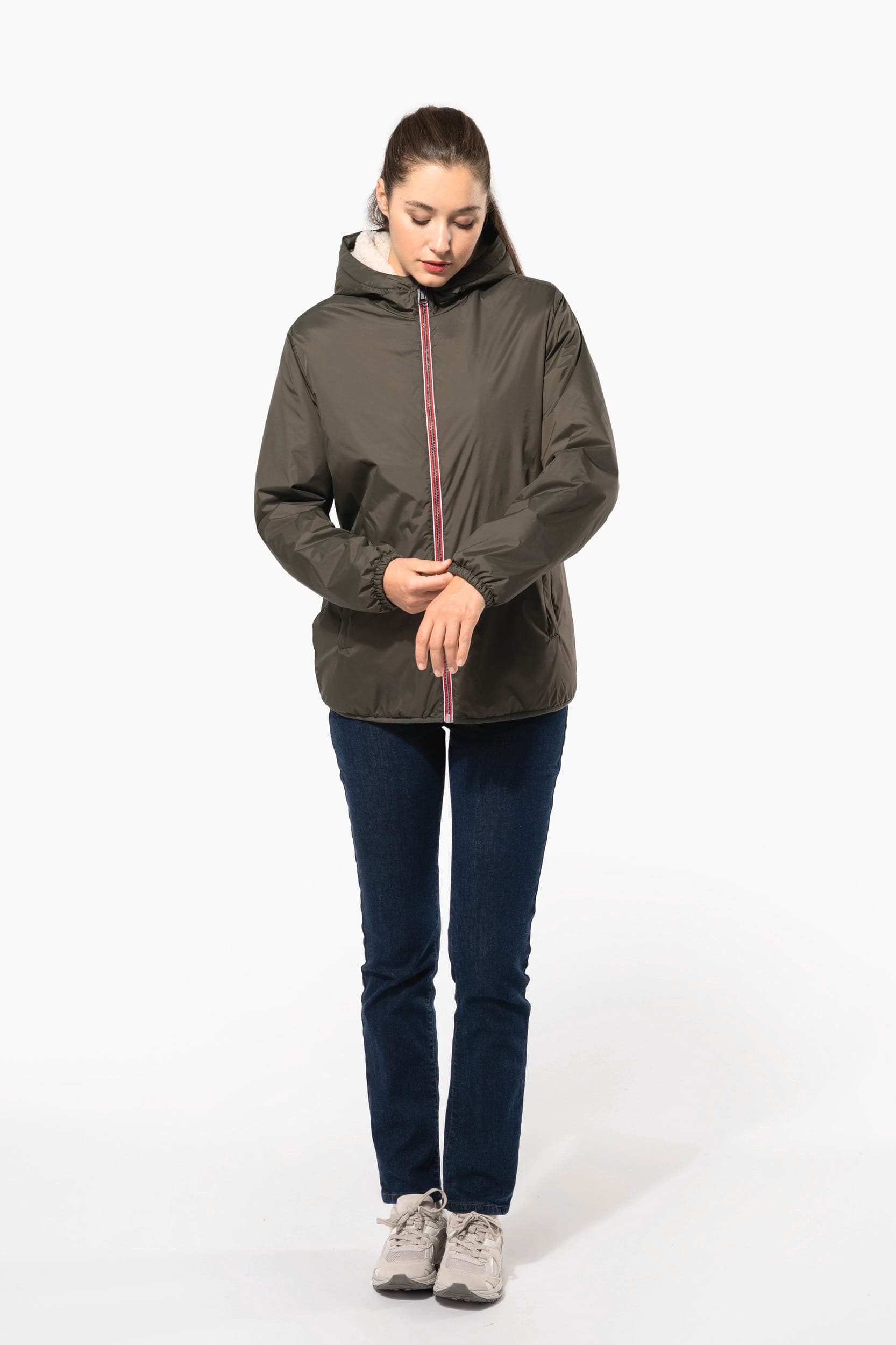 Veste doublée sherpa unisexe en situation