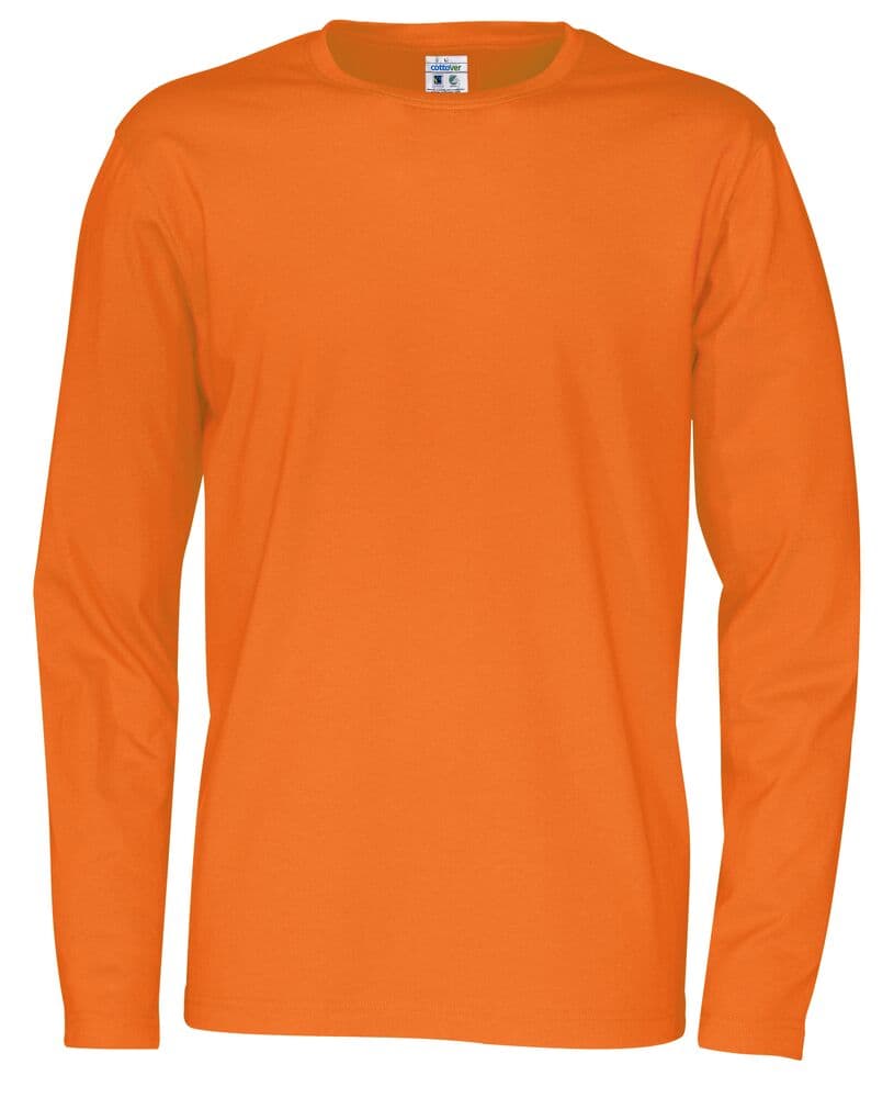 T-SHIRT MANCHES LONGUES HOMME - CERTIFIÉ GOTS coloris Orange