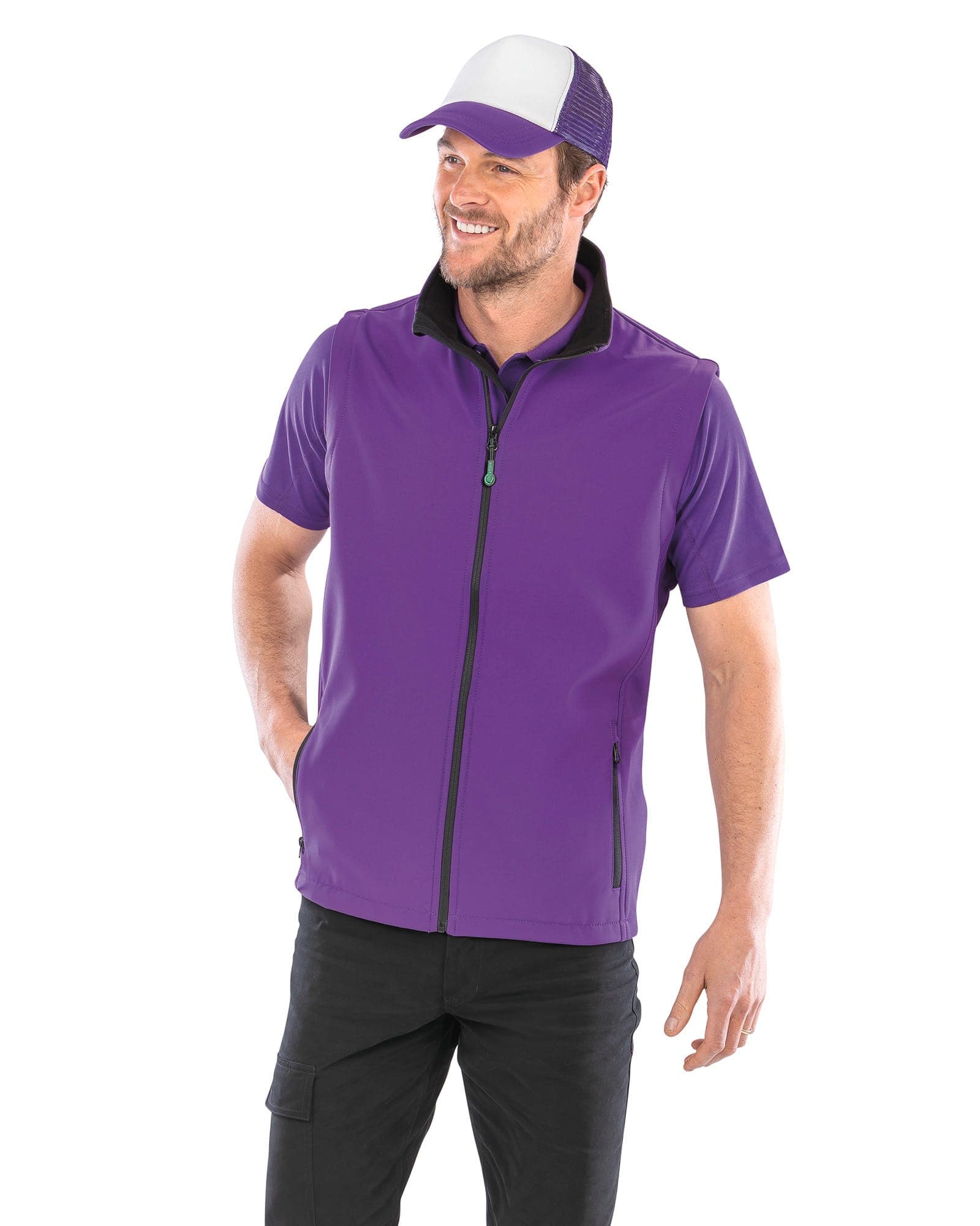 Bodywarmer Softshell Homme Printable en situation