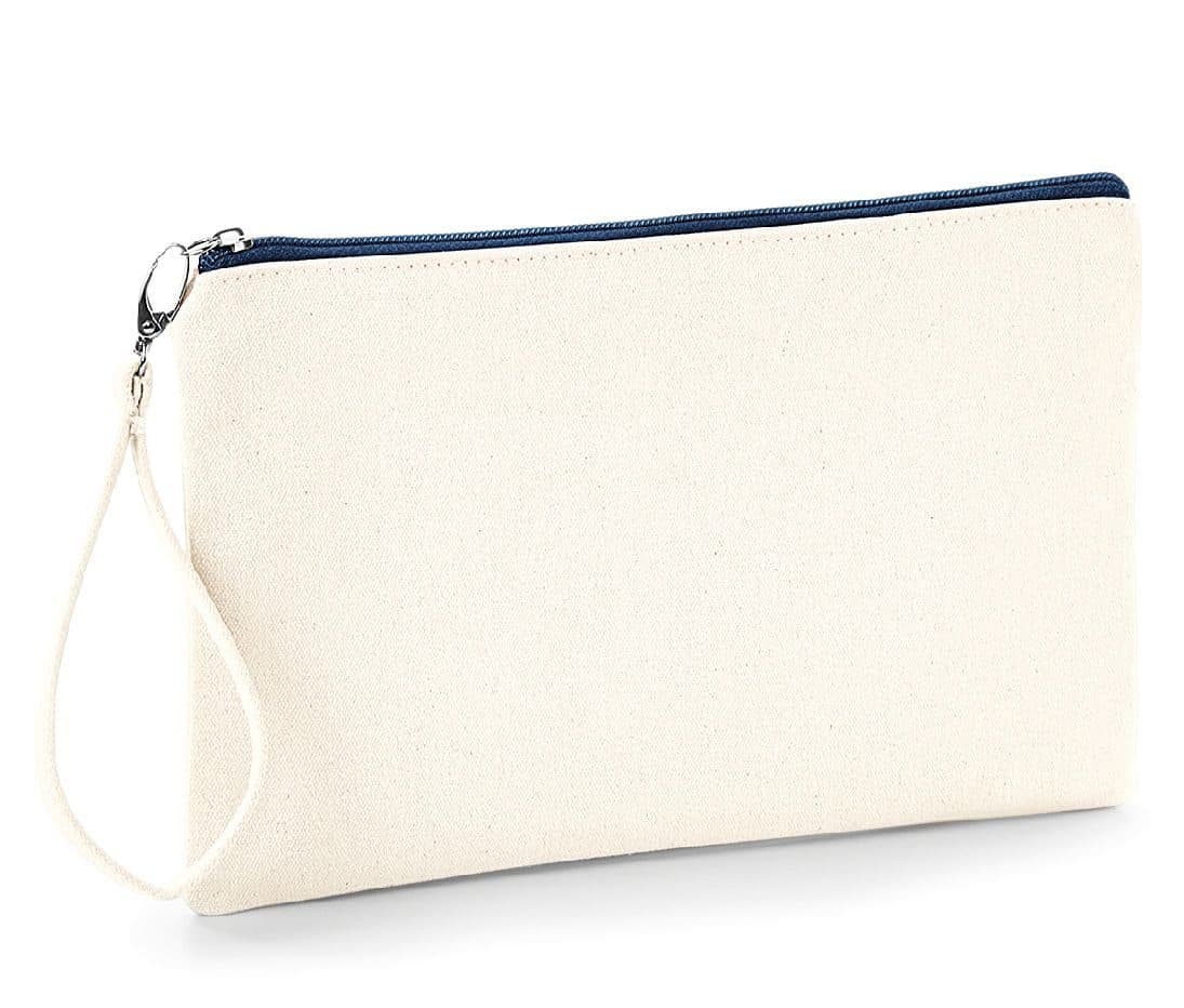 CANVAS WRISTLET POUCH coloris Naturel / Marine