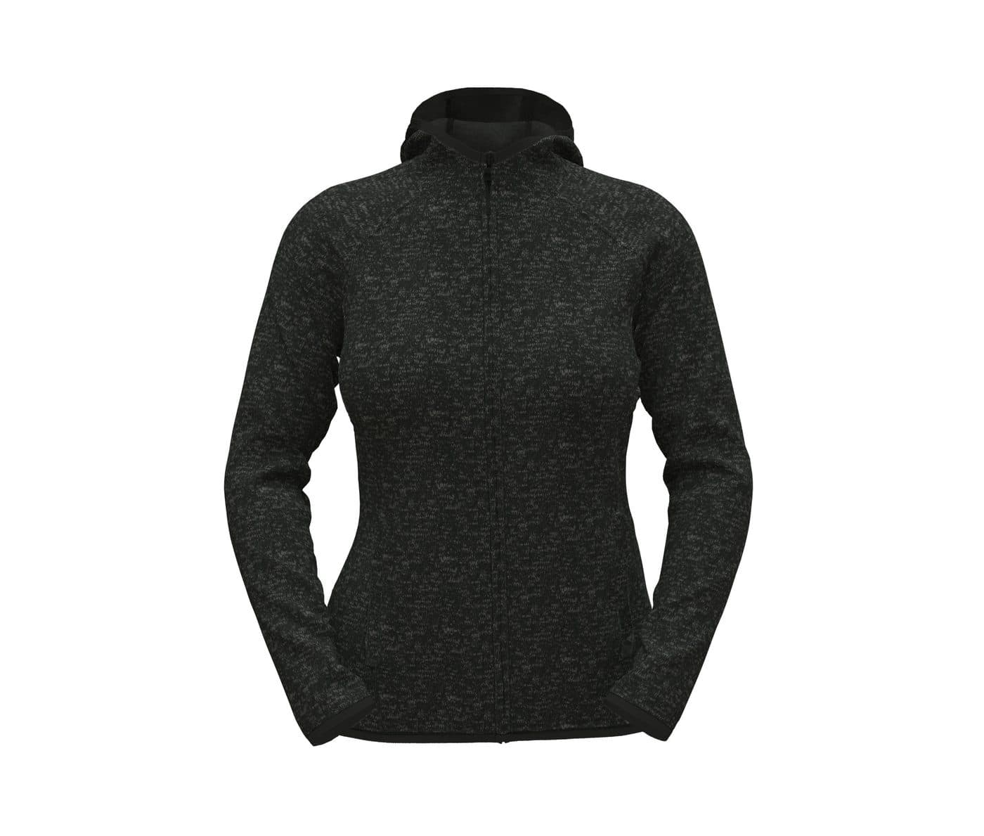 LUX HOODED KNITFLEECE JACKET FOR WOMEN coloris Noir opale chiné