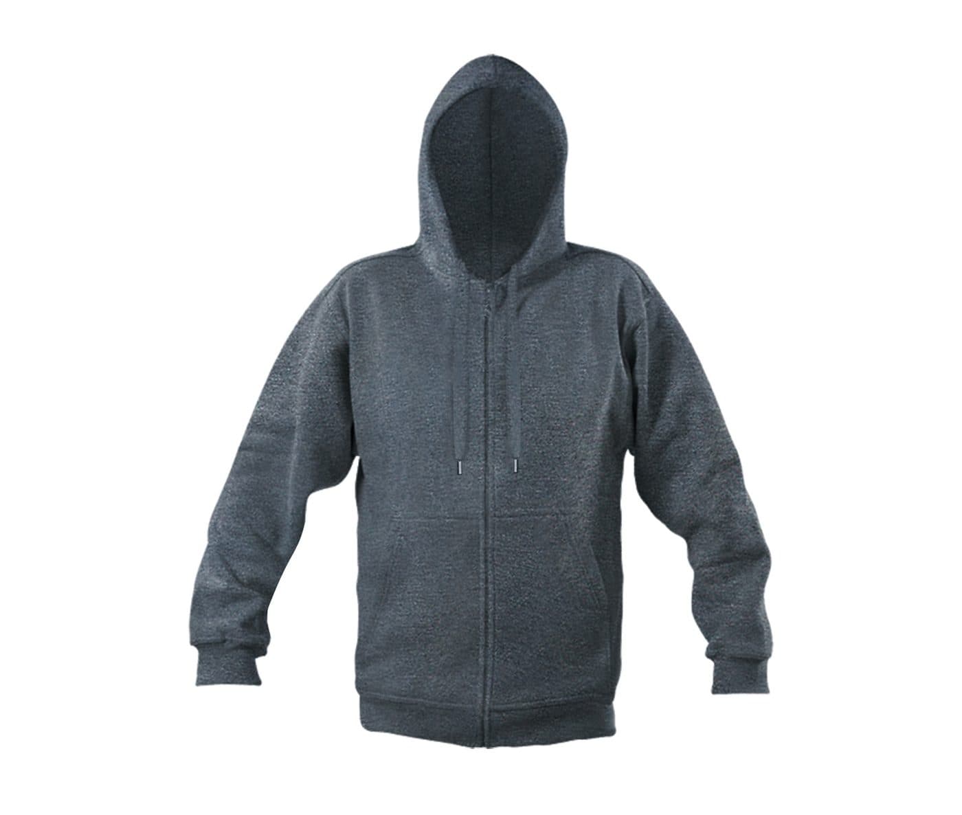 ZIP THROUGH HOODED coloris Gris chiné foncé