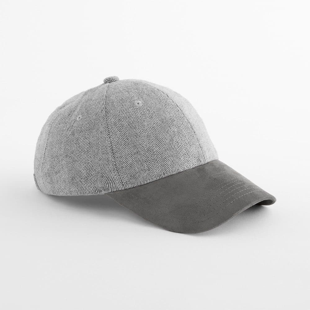 SUEDE PEAK HERRINGBONE CAP coloris Gris charbon à chevrons