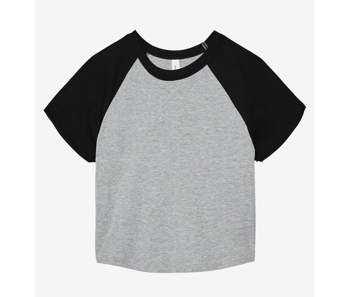 WOMEN'S MICRO RIB RAGLAN BABY TEE coloris Gris chiné sport / Noir
