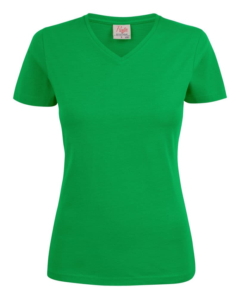 Heavy T-Shirt Col V Femmes coloris Vert