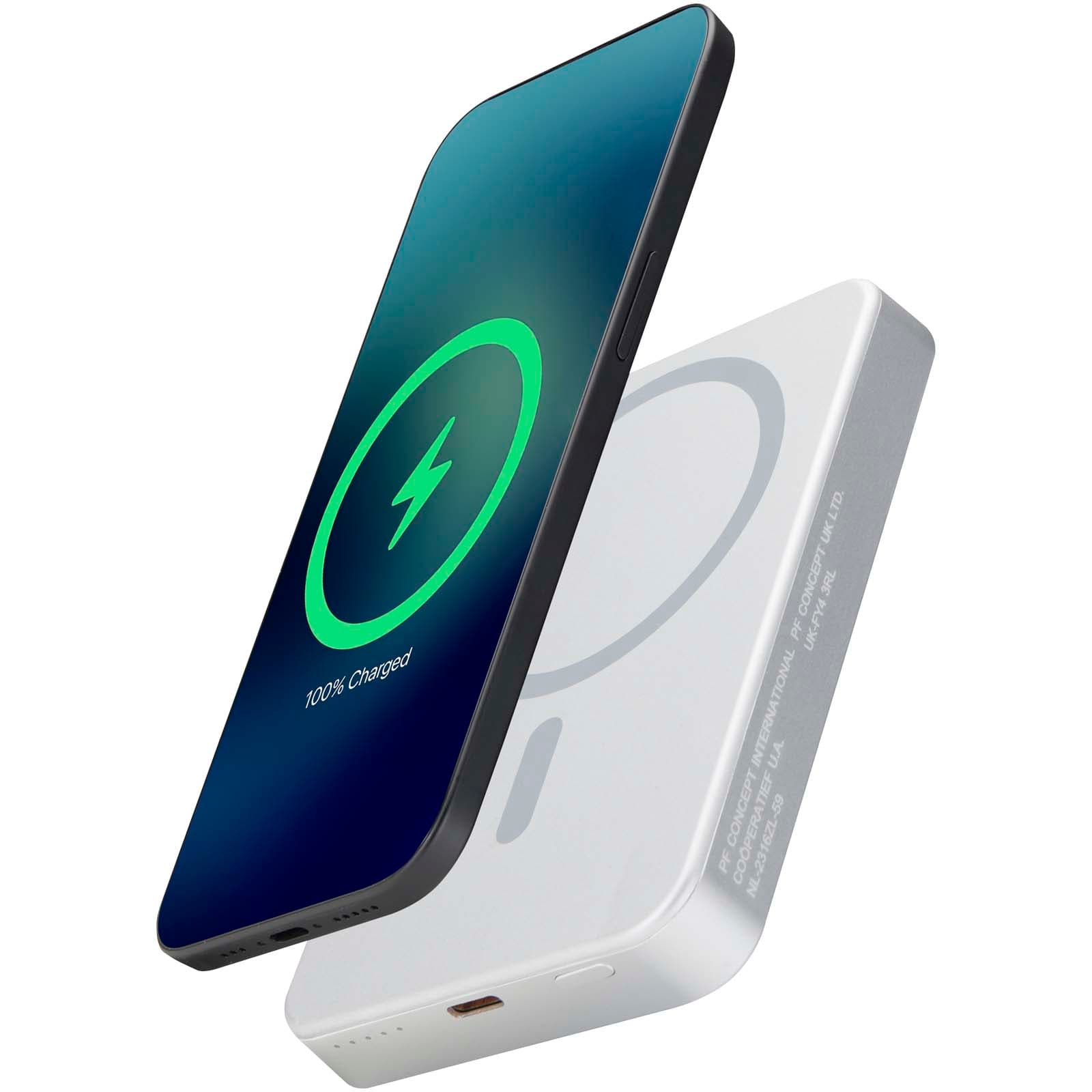 Batterie externe magnétique Avis 10 000 mAh en aluminium recyclé RCS  coloris Argent