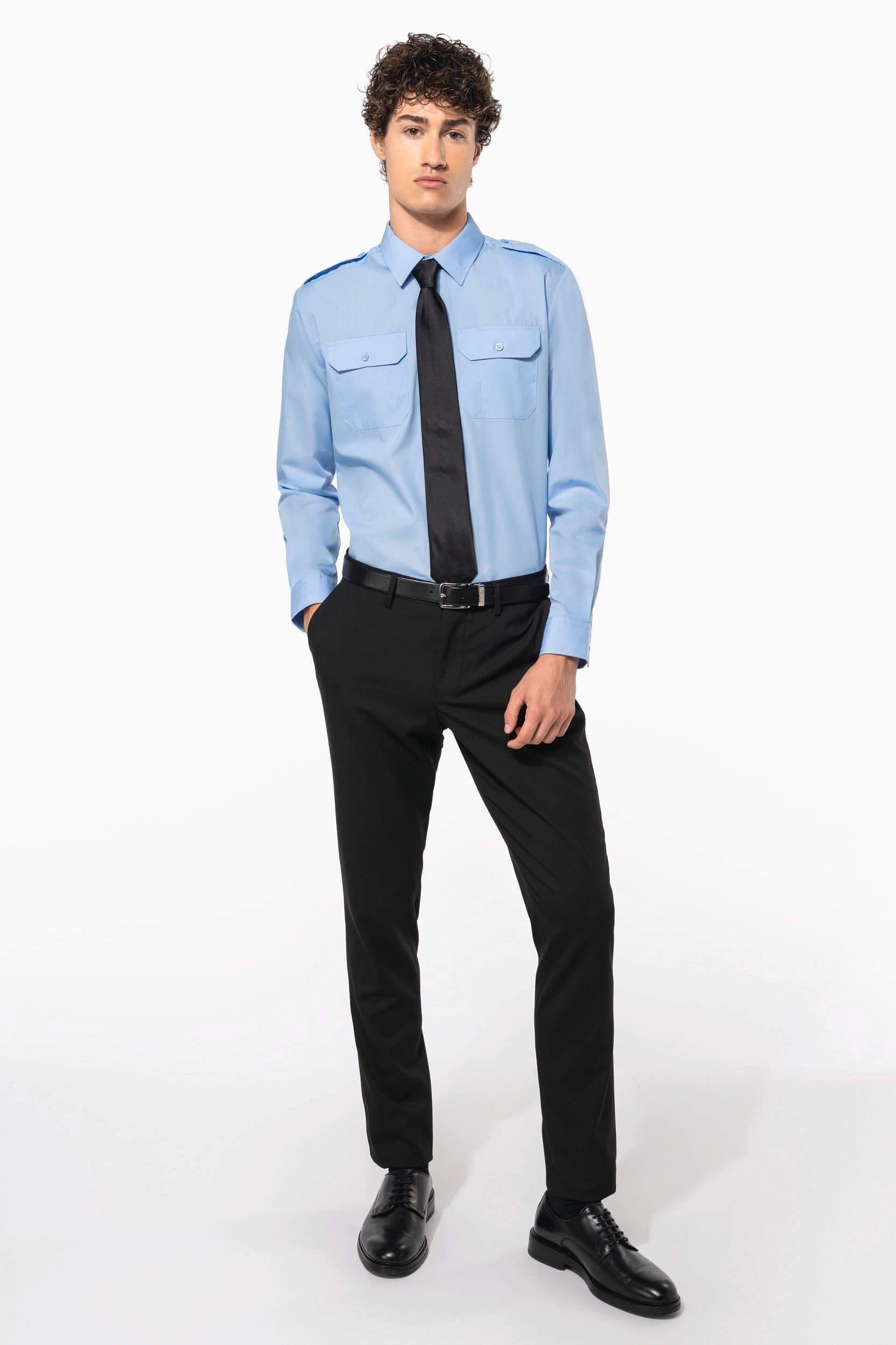 Chemise pilote manches longues homme en situation