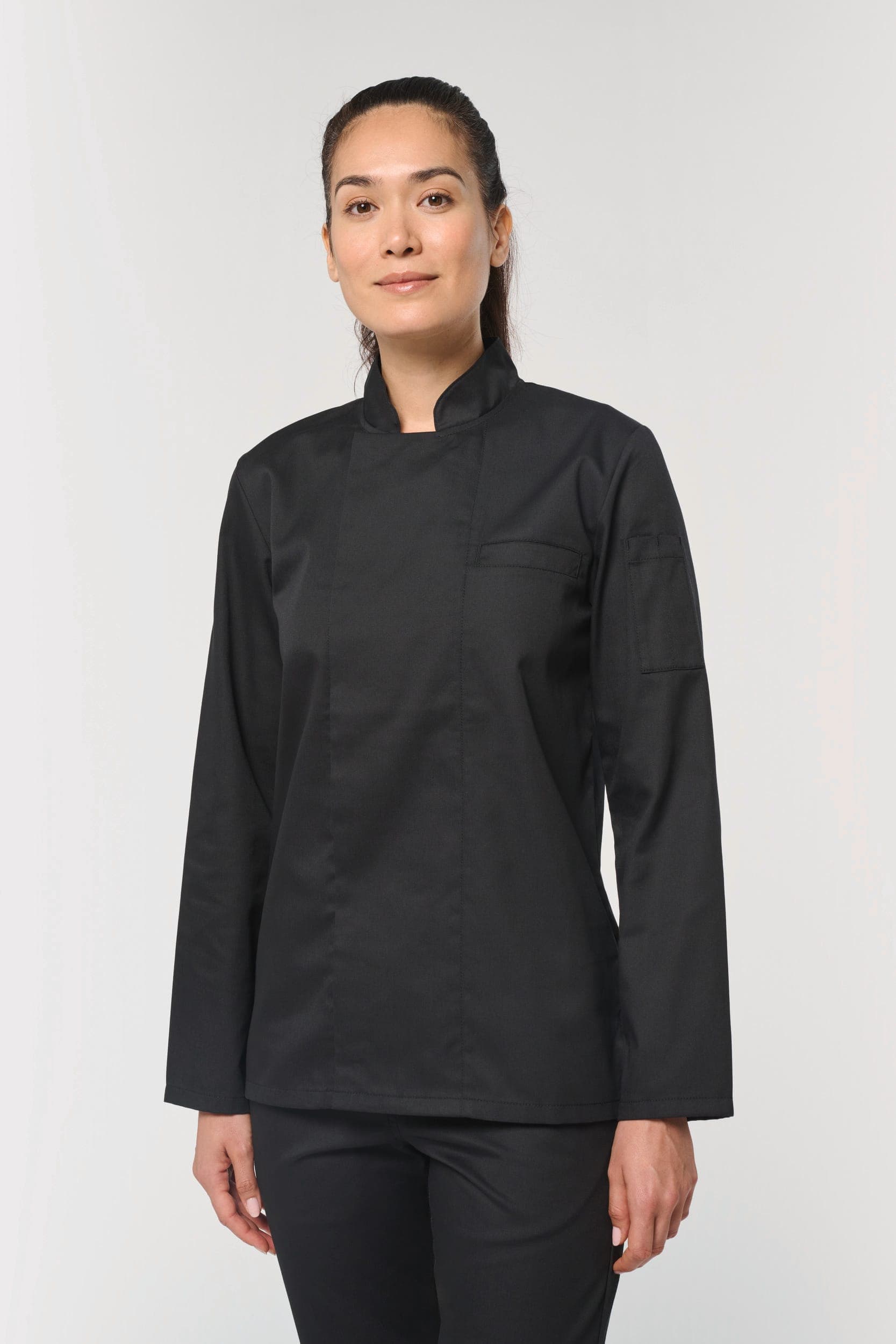 Veste de cuisine écoresponsable manches longues unisexe en situation