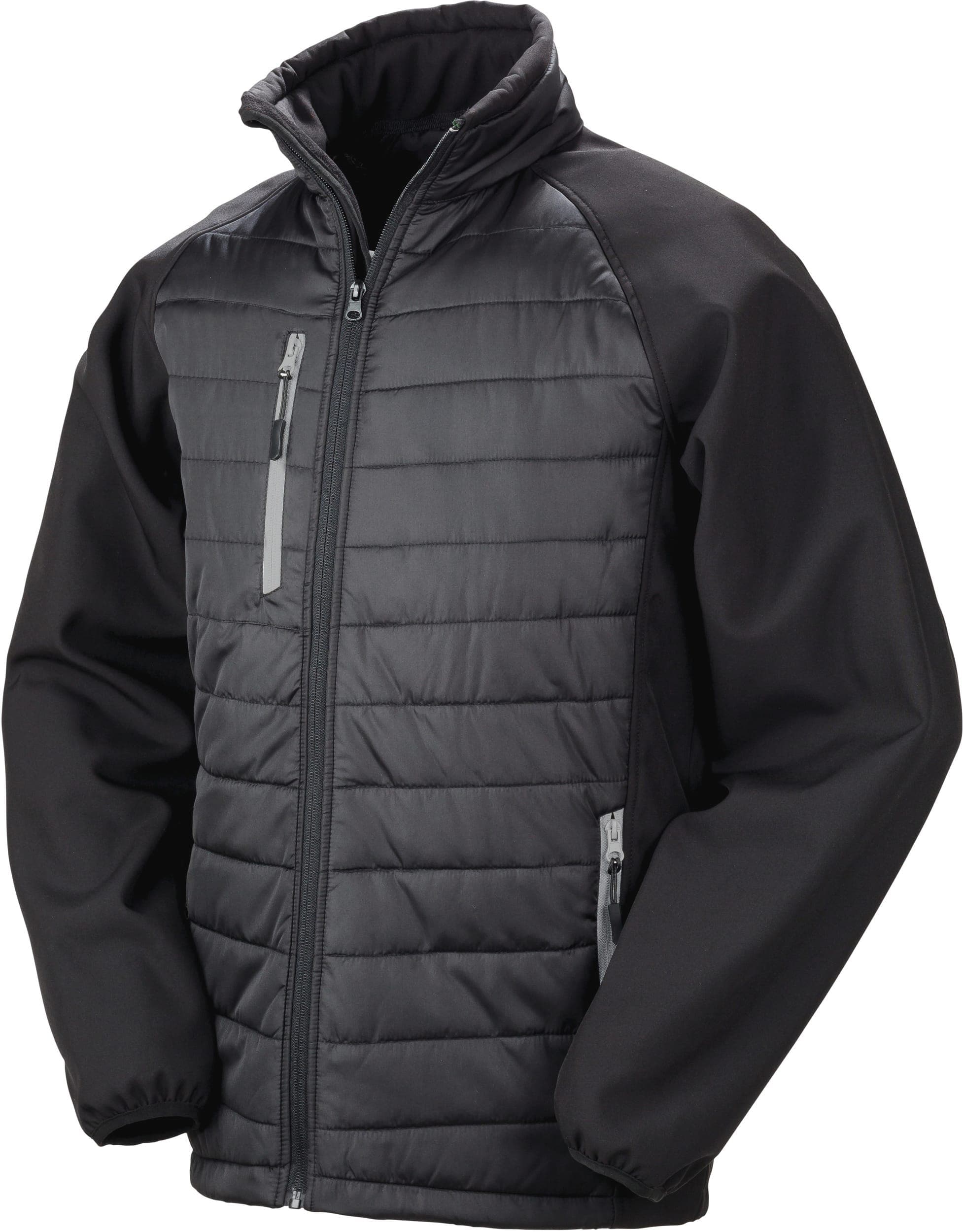 Veste softshell rembourrée black compass recyclée en situation