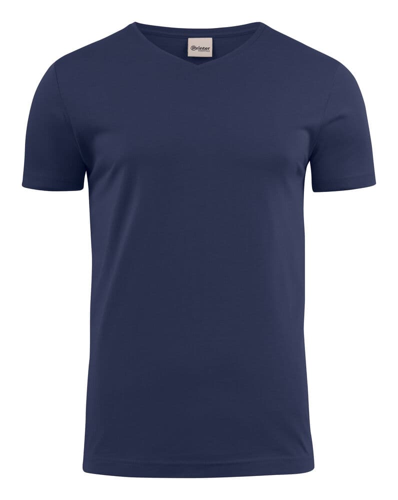 Heavy T-Shirt Col V Hommes coloris Marine