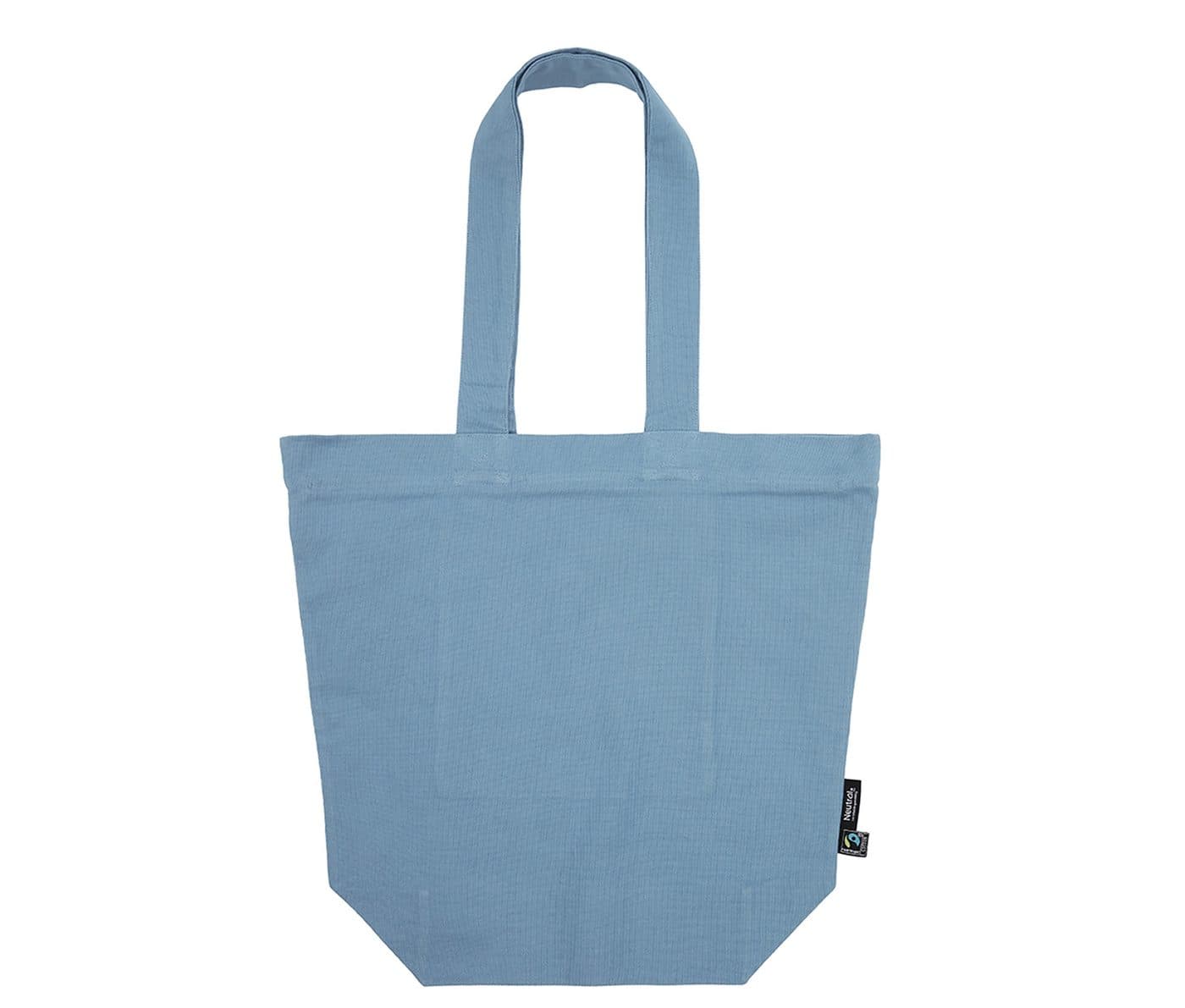 SHOPPING BAG WITH ZIPPER coloris Indigo poudré
