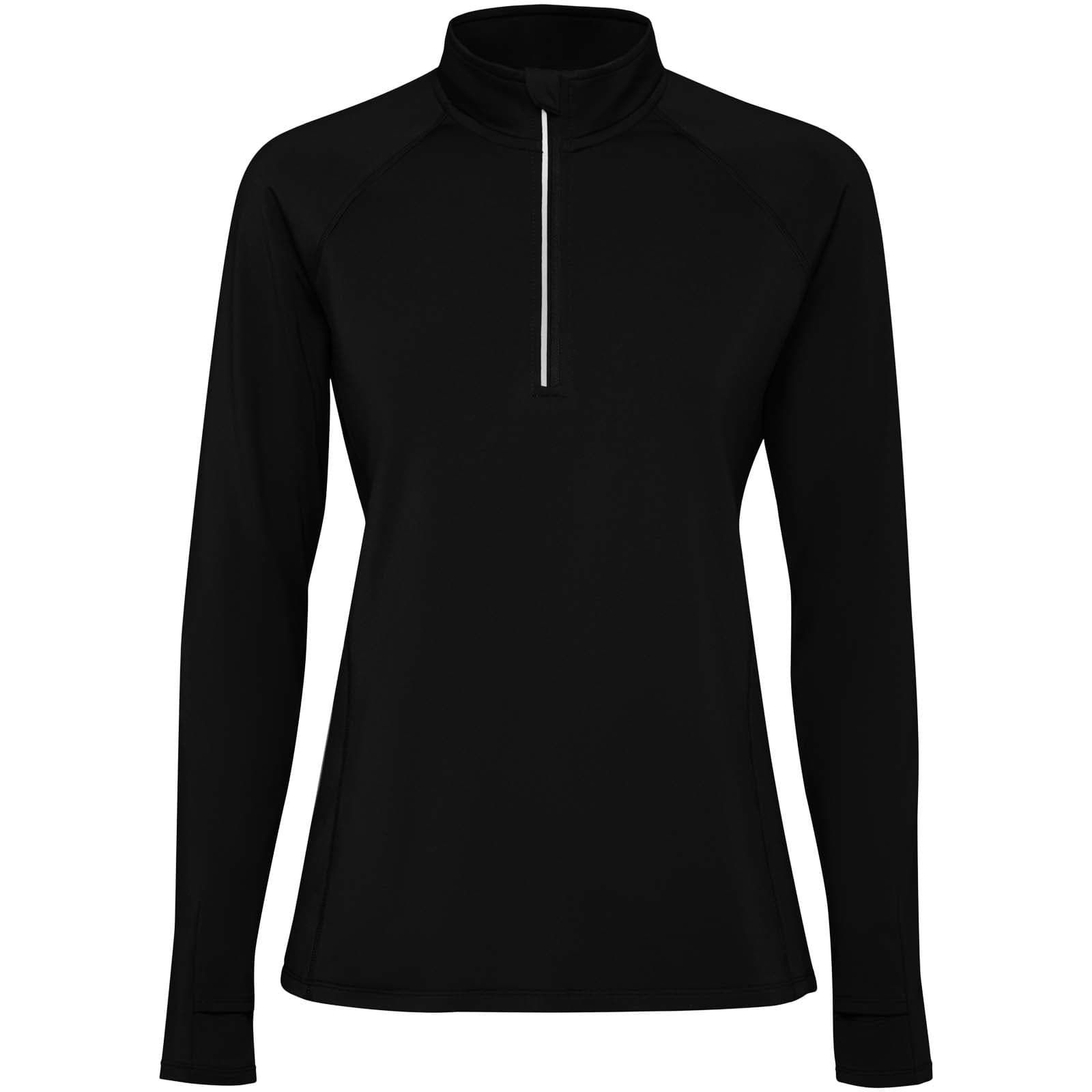 Sweatshirt de 200 g/m² Estambul à manches longues et demi-zip pour femme coloris Noir