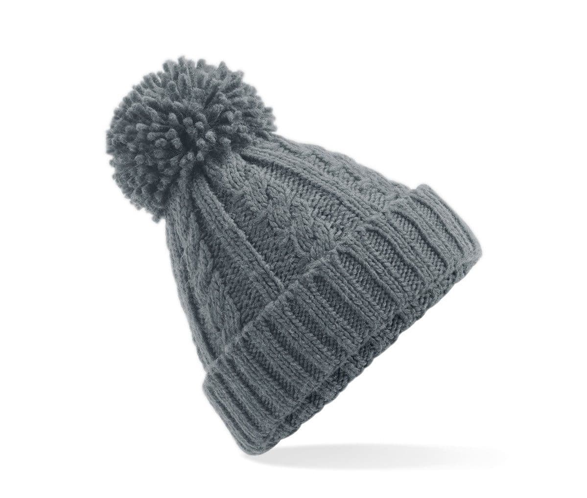 CABLE KNIT MELANGE BEANIE coloris Gris clair