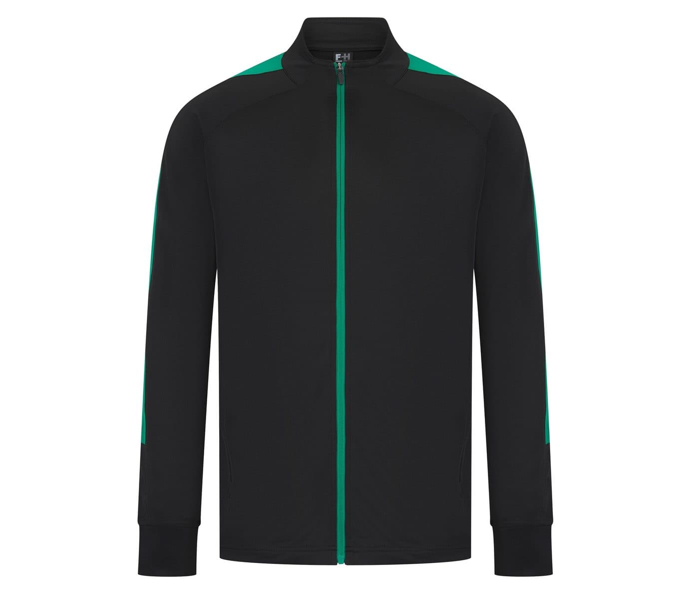 ADULT'S KNITTED TRACKSUIT TOP coloris Noir / Émeraude