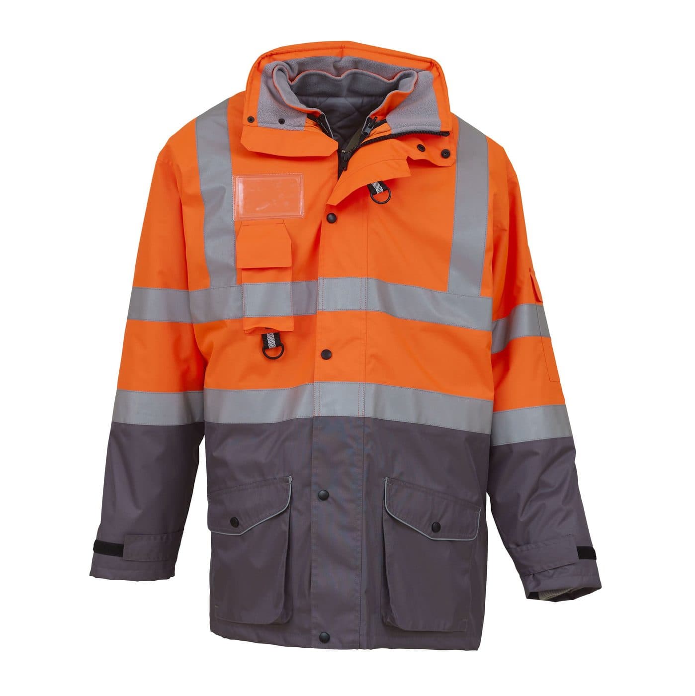 HI-VIS 7-IN-1 JACKET coloris Orange haute visibilité / Gris