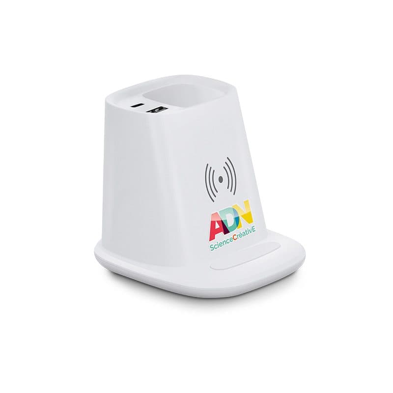 CHARGEUR INDUCTION OU CABLE POT A CRAYONS en situation