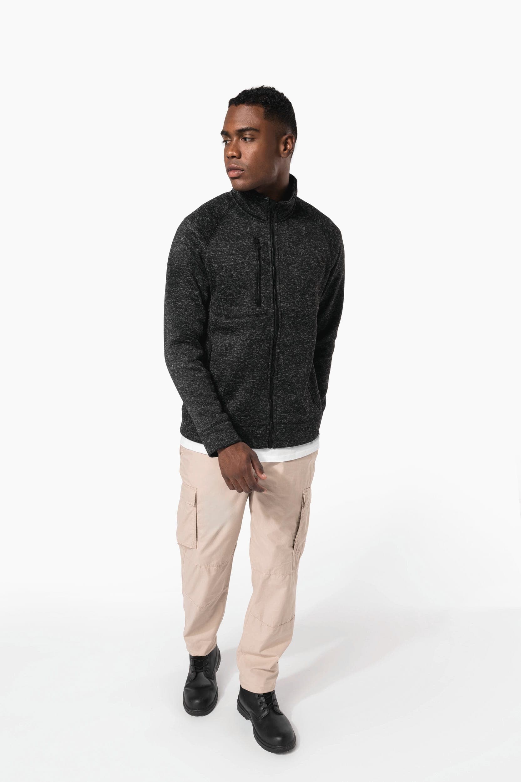 Veste zippée chinée homme en situation