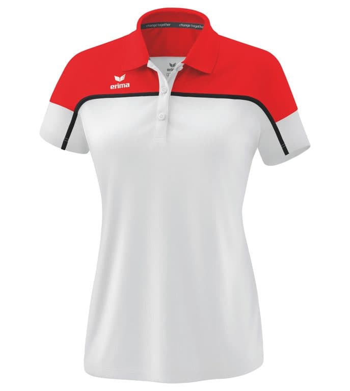 Polo CHANGE by erima coloris Blanc / Rouge / Noir