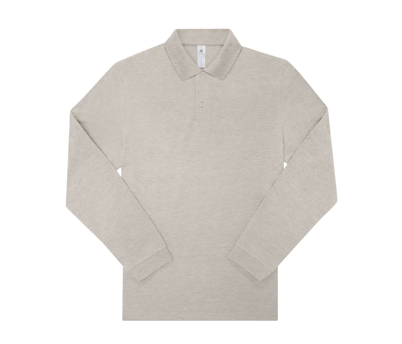 B&C MY POLO 210 LSL coloris Gris chiné brume