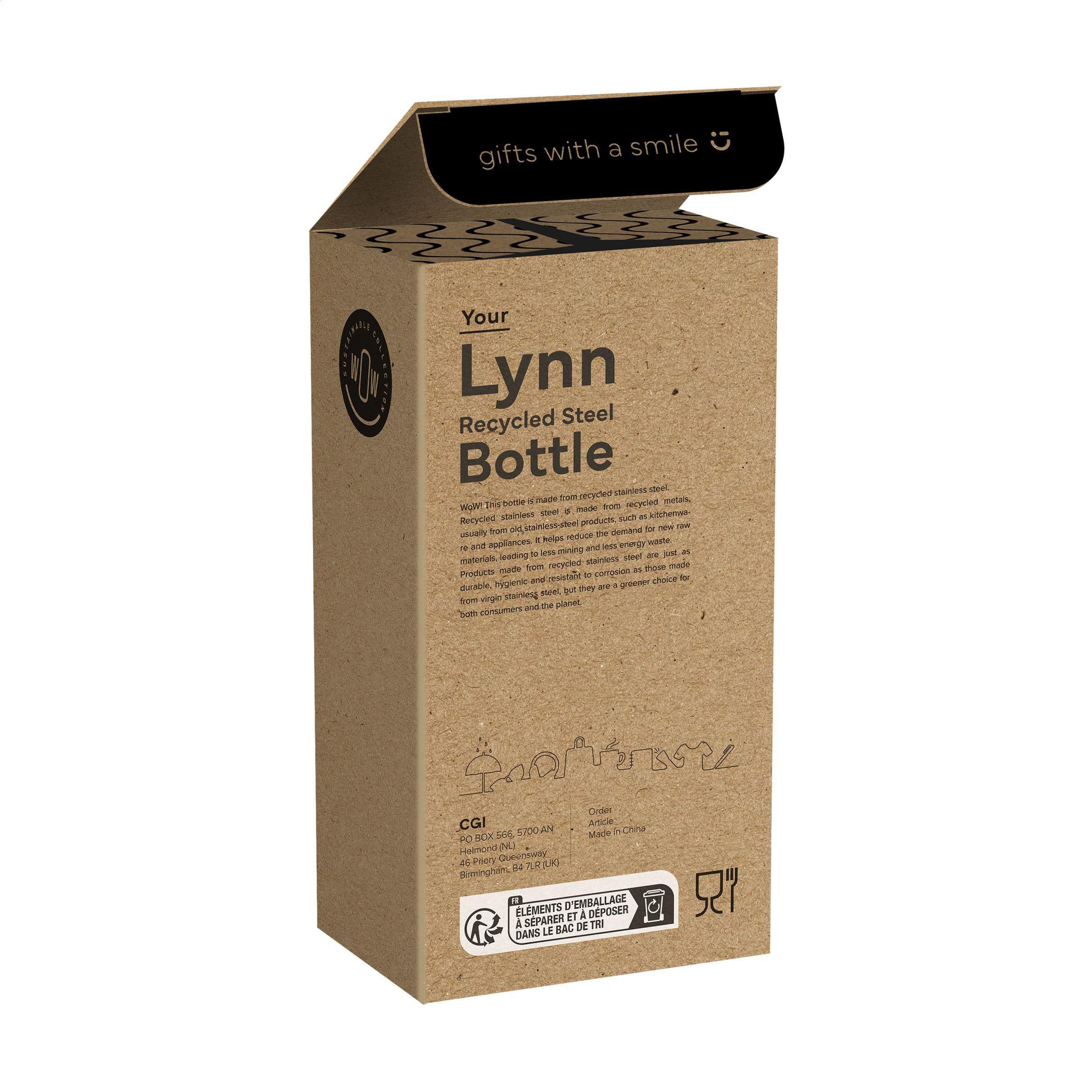 Bouteille thermos Lynn RCS recyclée acier 500 ml en situation