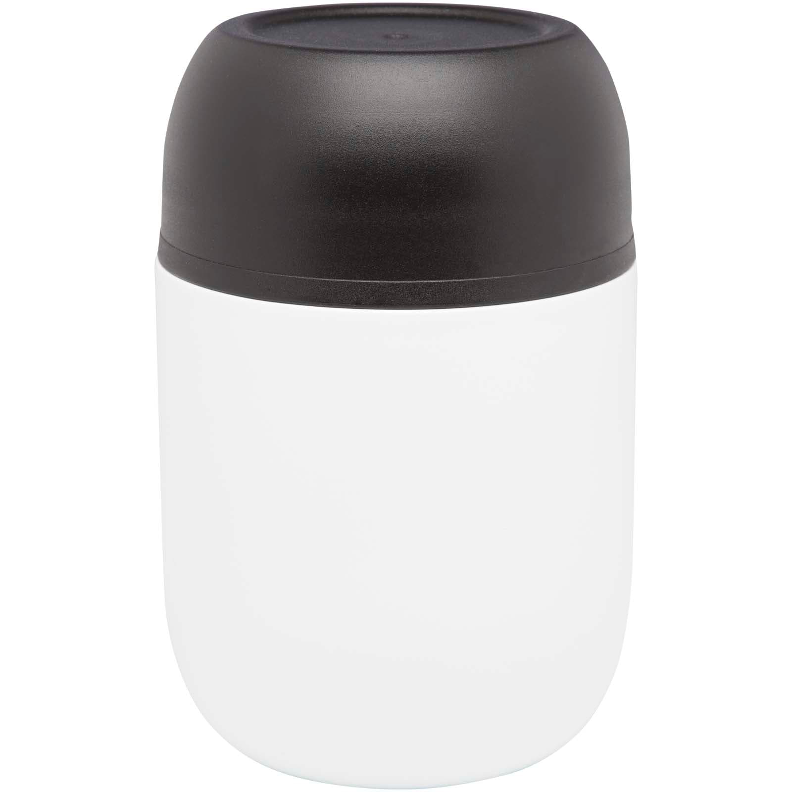 Boîte-repas Supo en acier inoxydable recyclé à double paroi de 480 ml avec cuillère pliable coloris Blanc