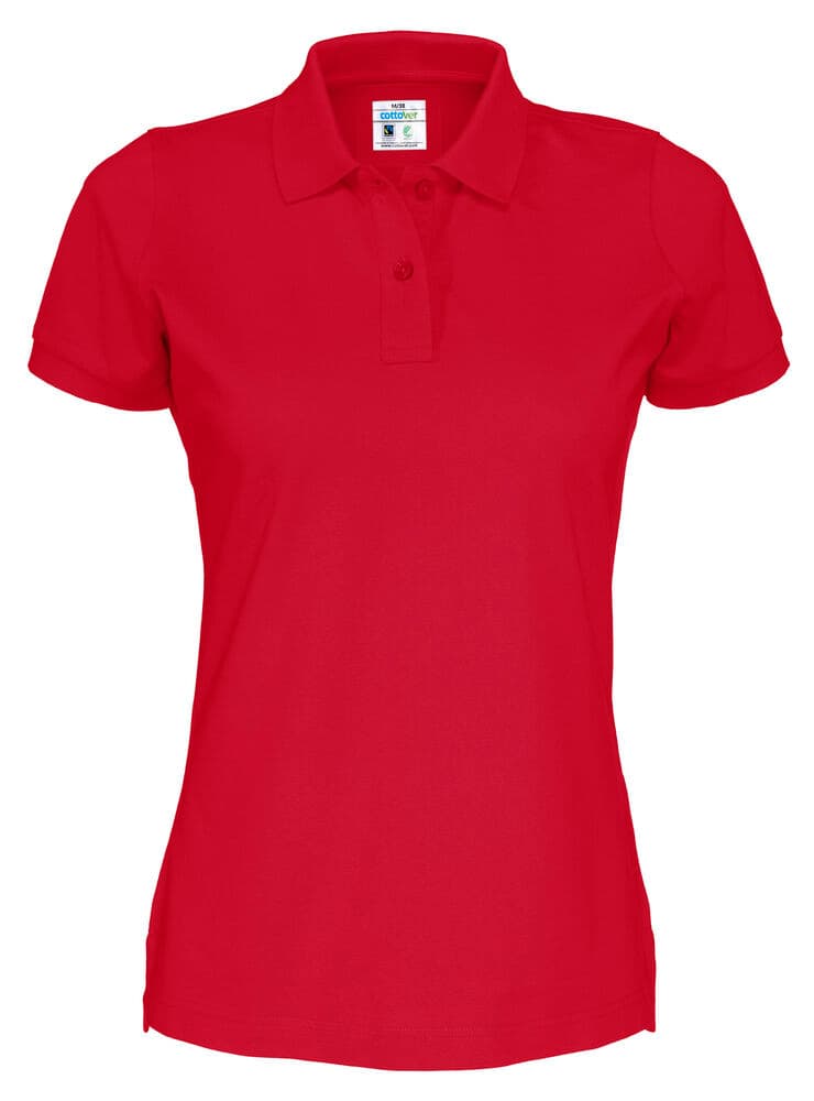 POLO PIQUE FEMME - CERTIFIÉ GOTS coloris Rouge