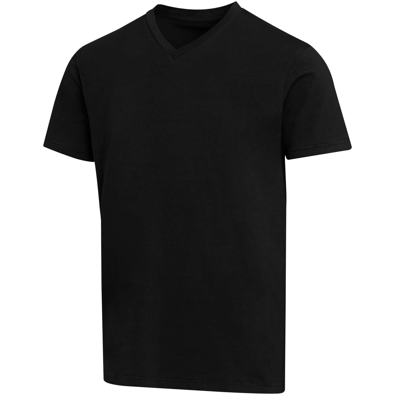 T-shirt unisexe en coton bio certifié OCS Balfour à manches courtes et col en V de 200 g/m² coloris Noir