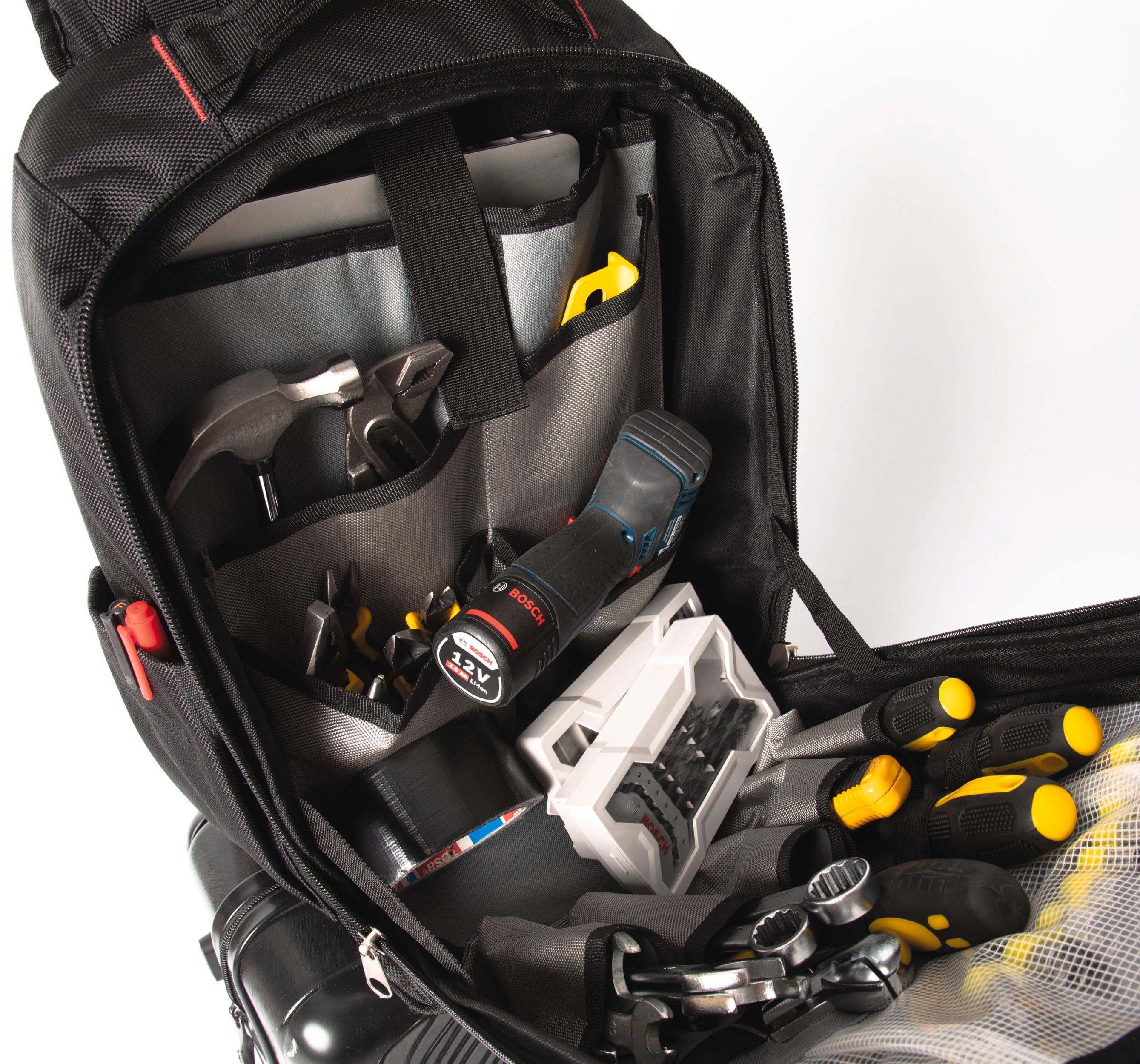 Sac à dos pour outils et ordinateur portable en situation