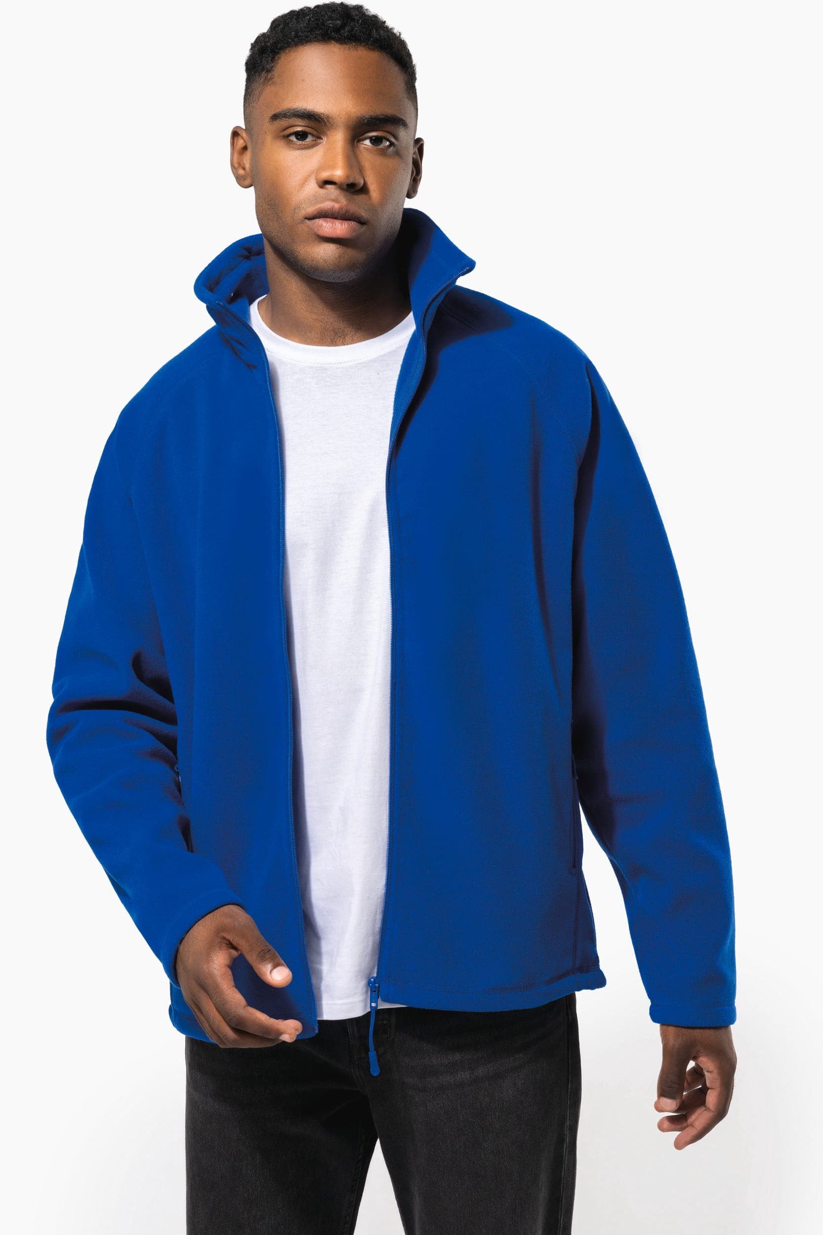 Veste micropolaire zippée manches raglan homme en situation