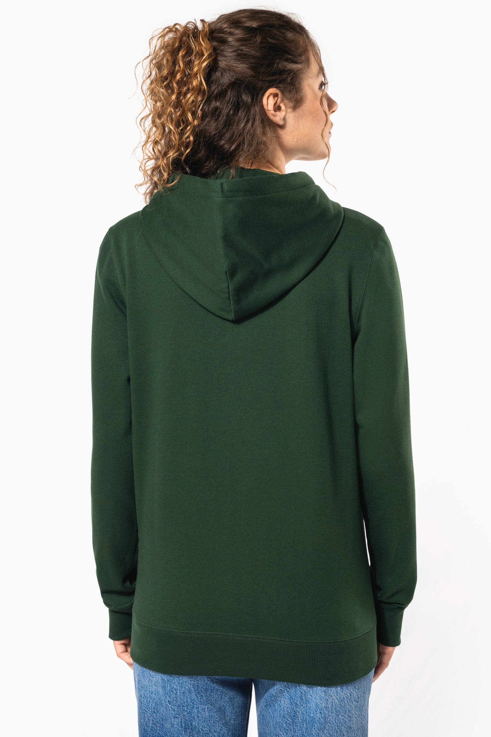 Sweat-shirt recyclé zippé à capuche unisexe en situation
