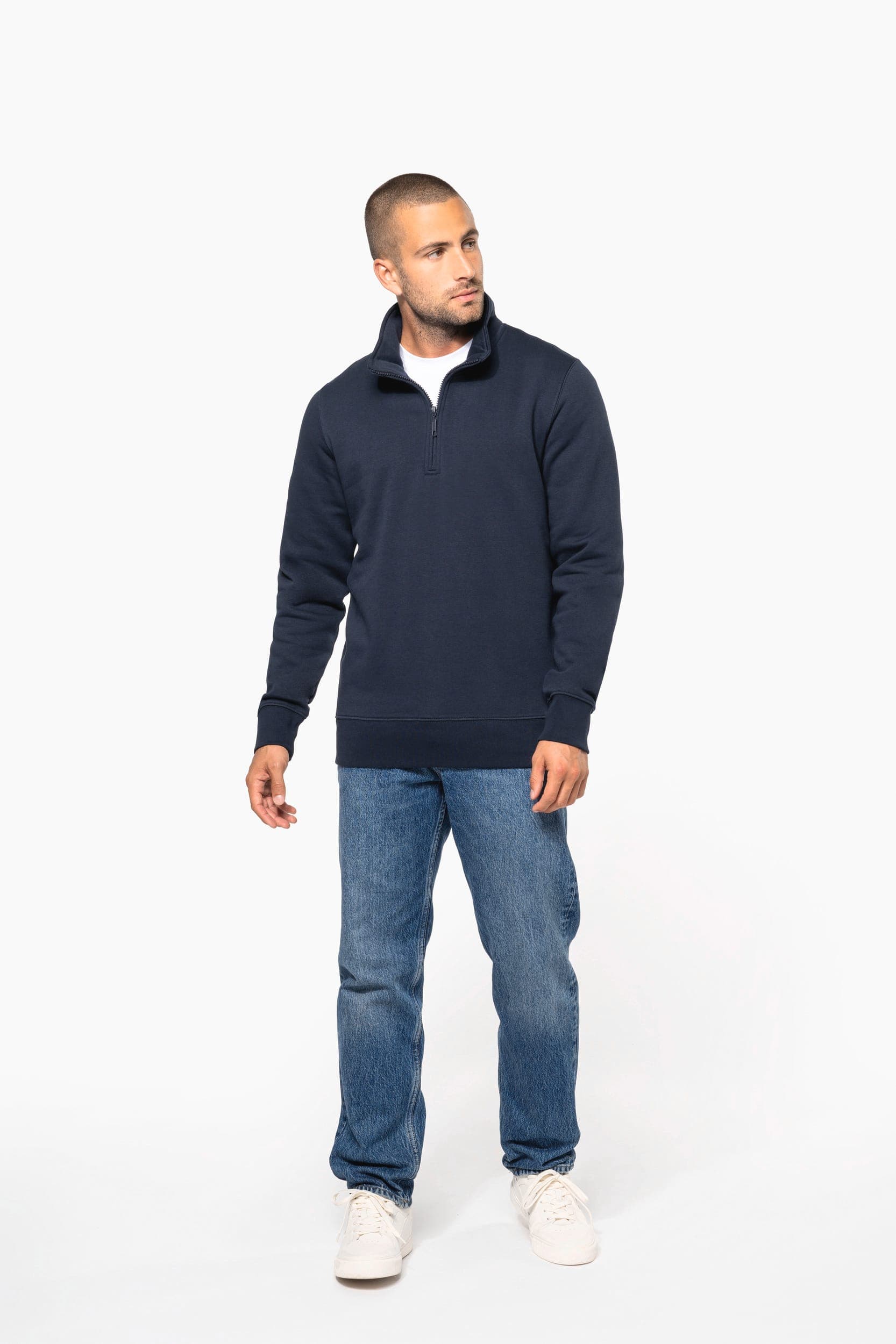 Sweat-shirt col zippé homme en situation